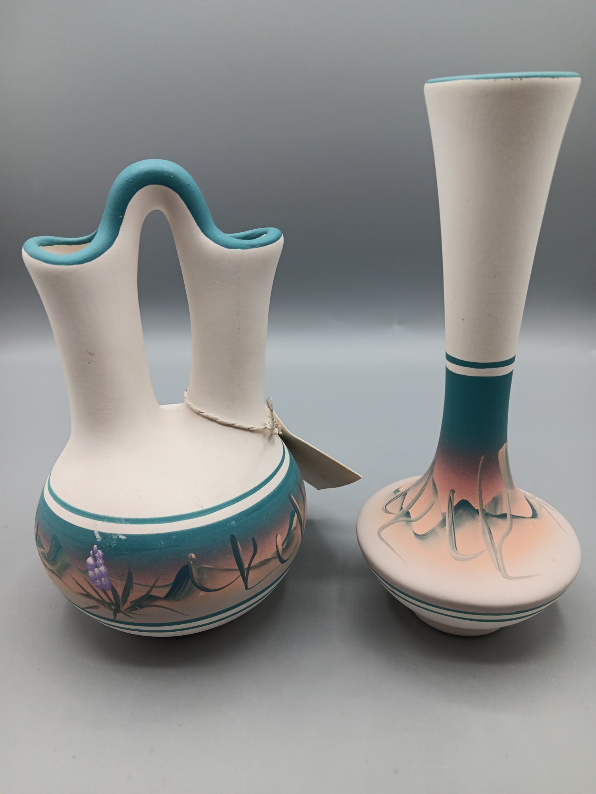 NEW WEST POTTERY Hand Painted Southwestern Wedding Vase 6.5 X 4.0 inch & Vase