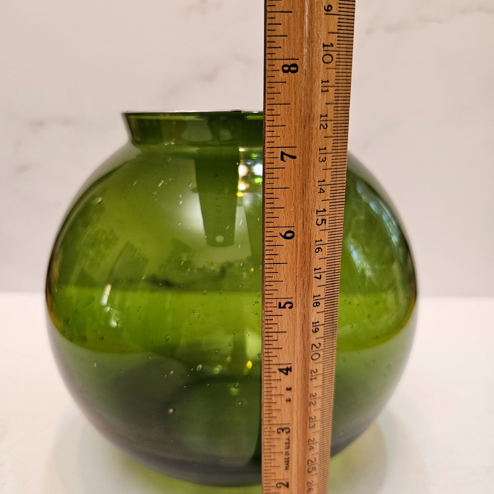 IKEA Konstfull Vase Green – mouth blown 8″ x 7.5″