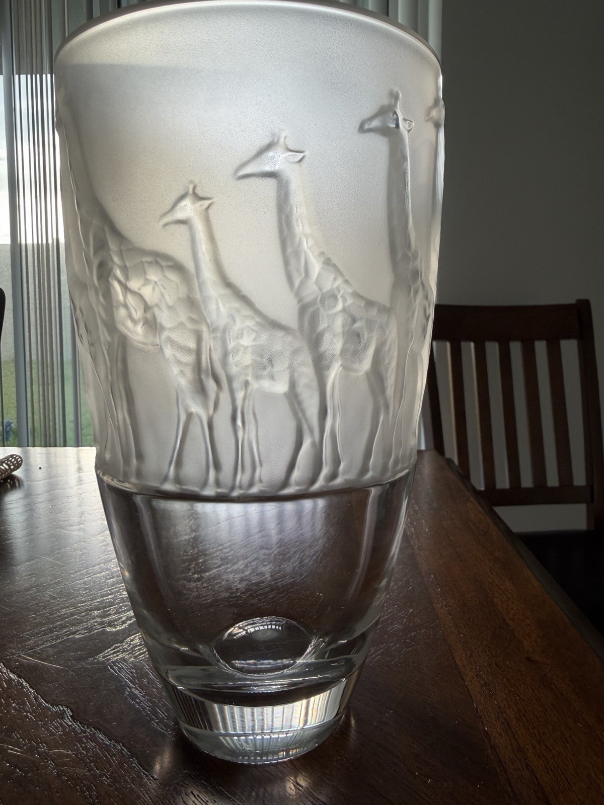 Nachtmann Frosted & Crystal Giraffe Safari Decorative Vase, 10 in Tall