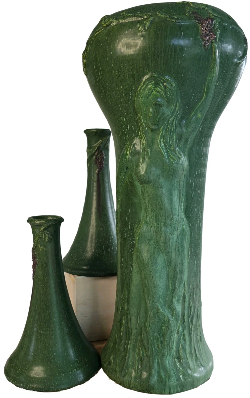 Ephraim Pottery Experimental “E” Grape Nude 3-Piece Set Kevin Hicks Signed