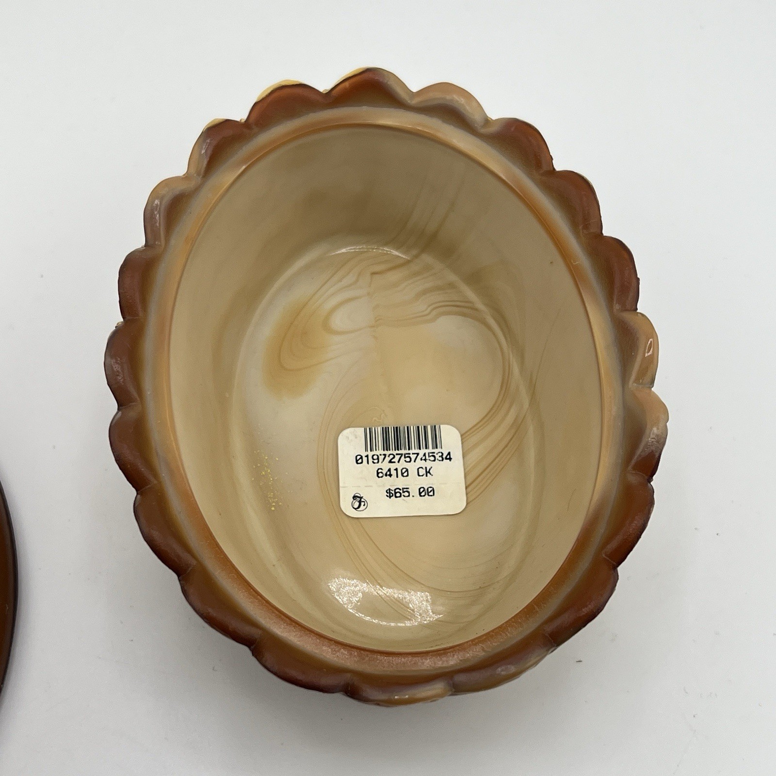 Fenton Turkey on Nest Carmel Slag Glass 100th Anniversary Rare