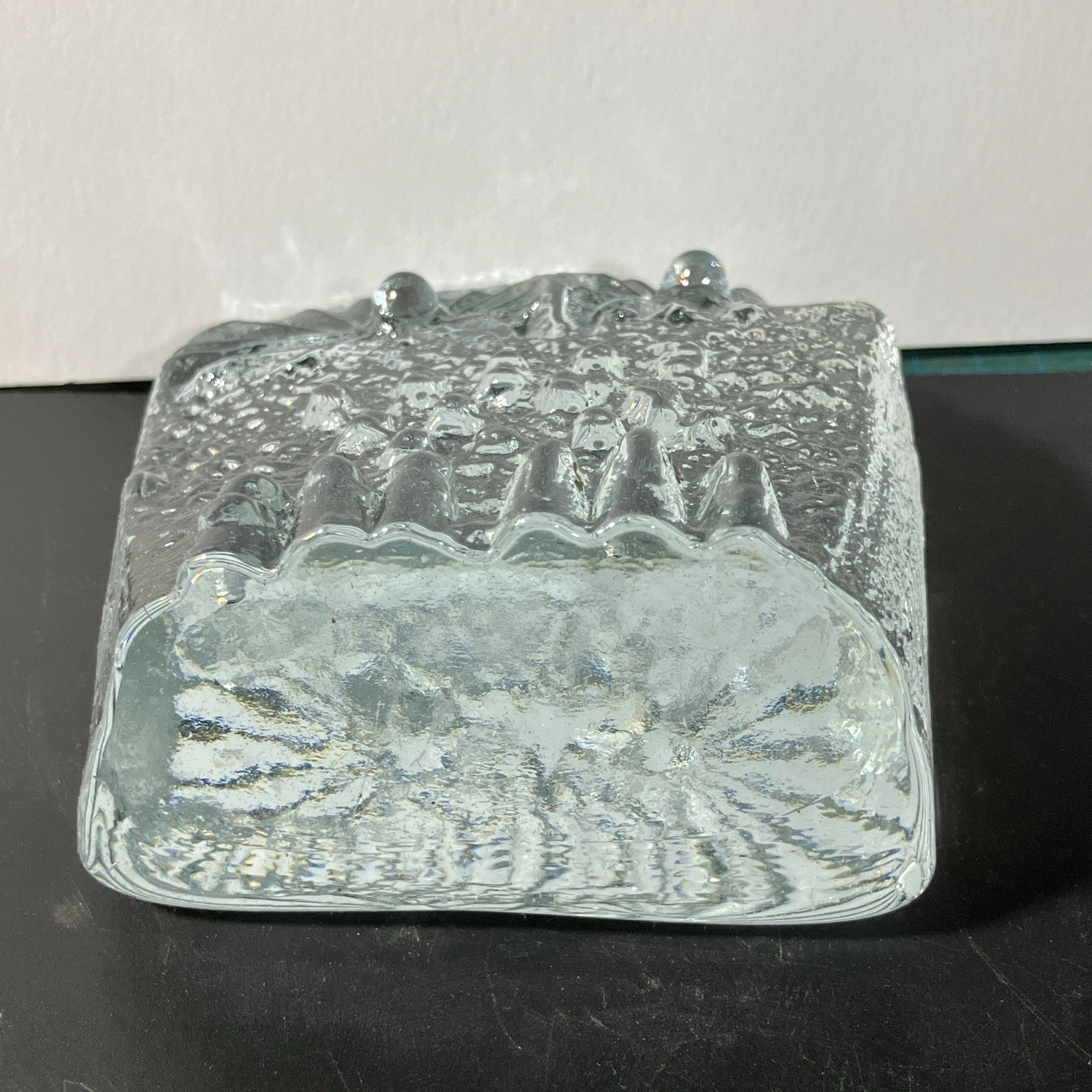 Clear Textured Molded Glass Owl Paperweight Decorative Clear Glass Paperweight