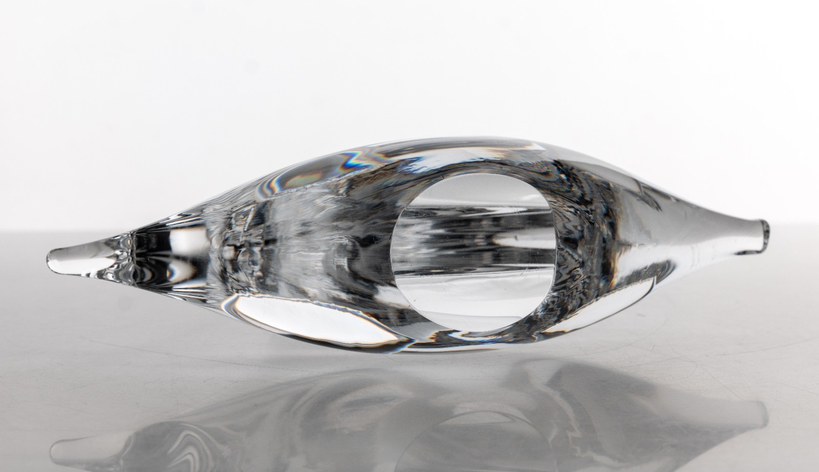 Heavy Contemporary Crystal Sail-Boat Sculpture 11×10″ MCM Yacht Polished Base
