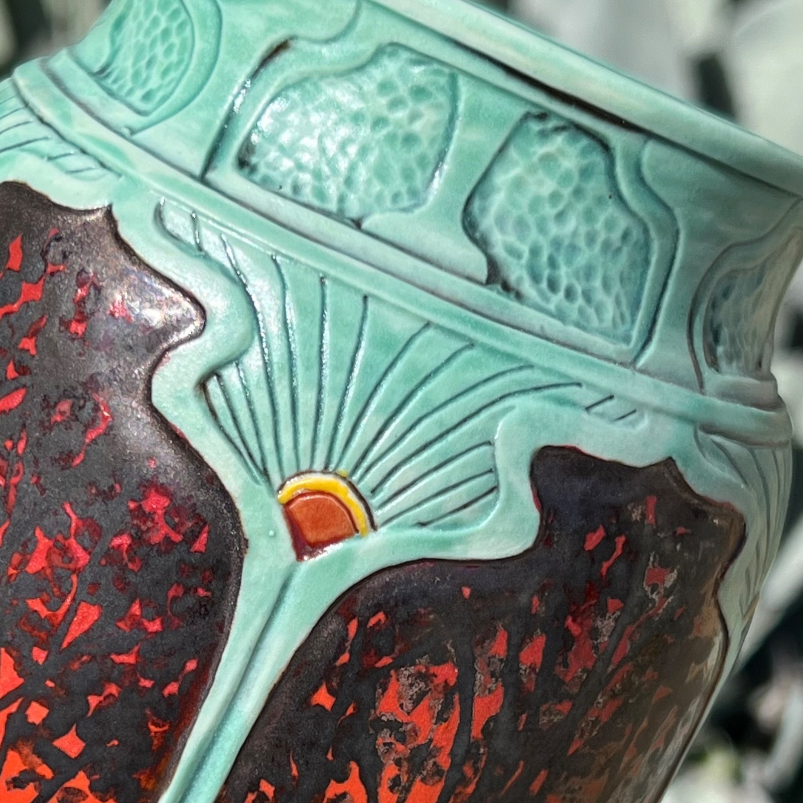 STEPHANIE YOUNG CALMWATER DESIGNS SUNSET SERIES STUDIO ART POTTERY VASE 2016