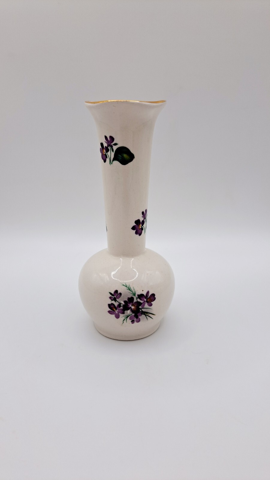 Vintage Bud Vase Violet Floral 5.25″x2.25 Lord Nelson England 3710
