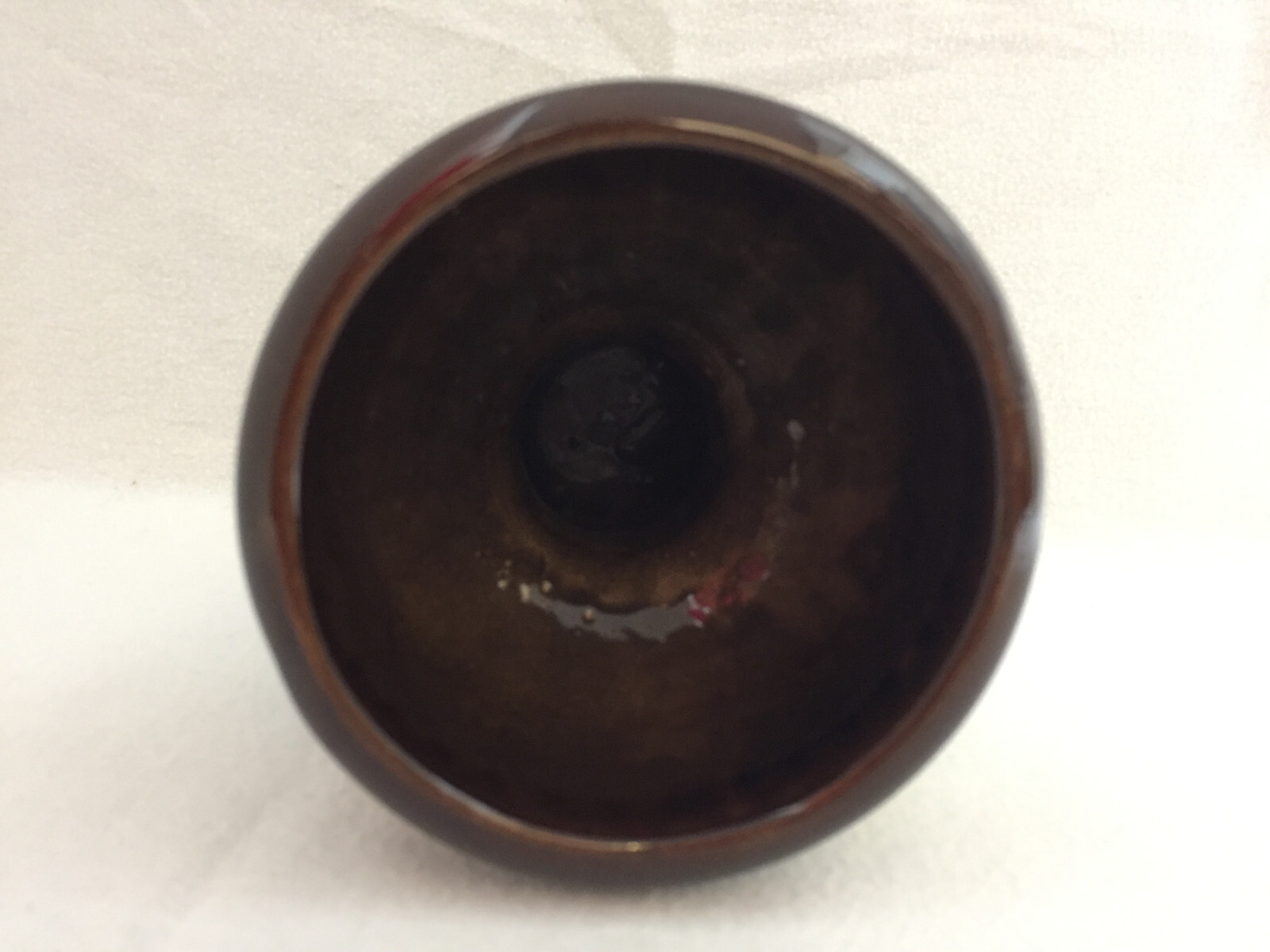 West Germany Pottery Ceramic Planter 706-17 Brown Golden Leaves Plants Vintage