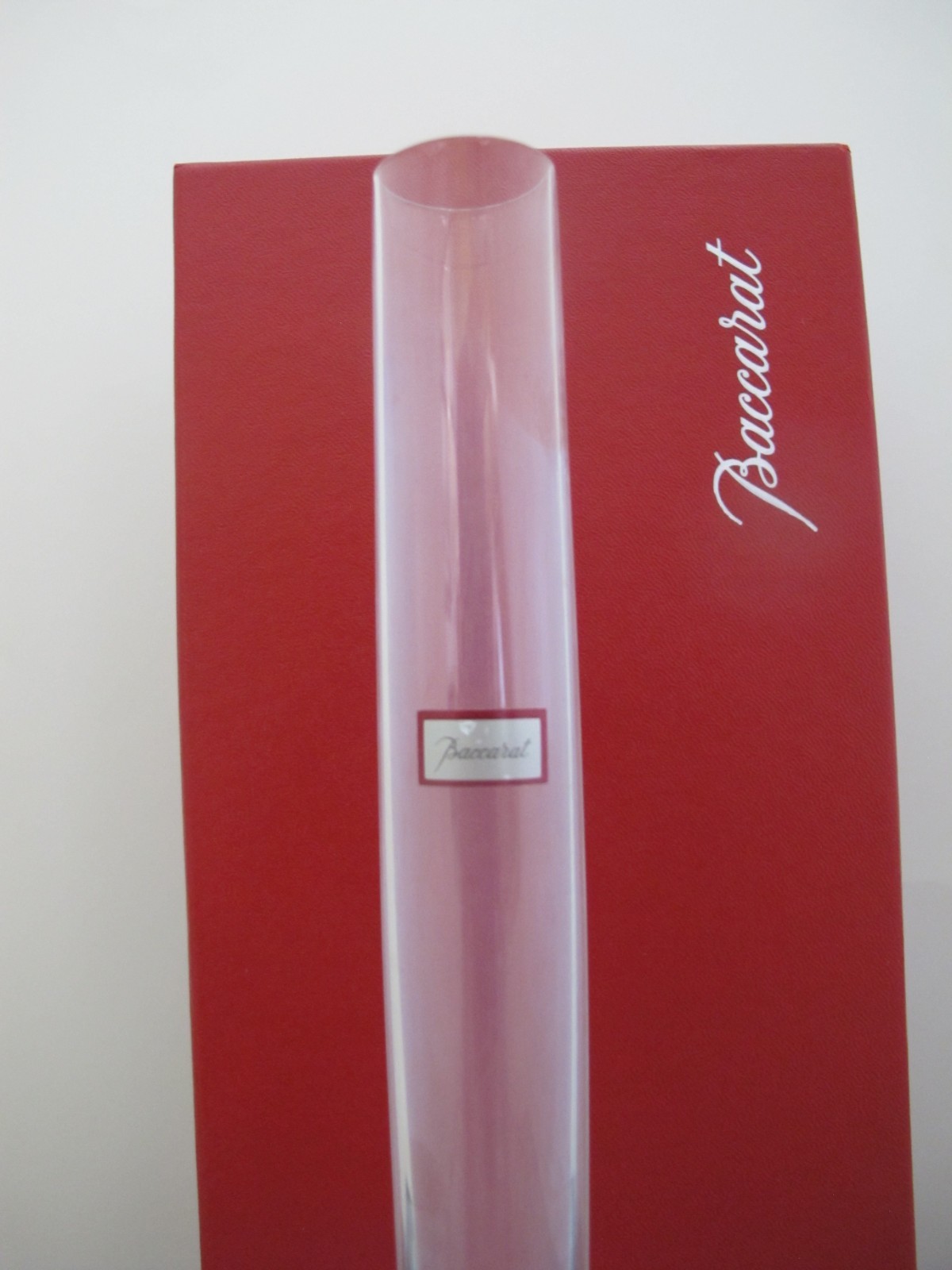 BACCARAT Crystal VEGA Sleek & Skinny Flower Bud Vase with Original Box Papers
