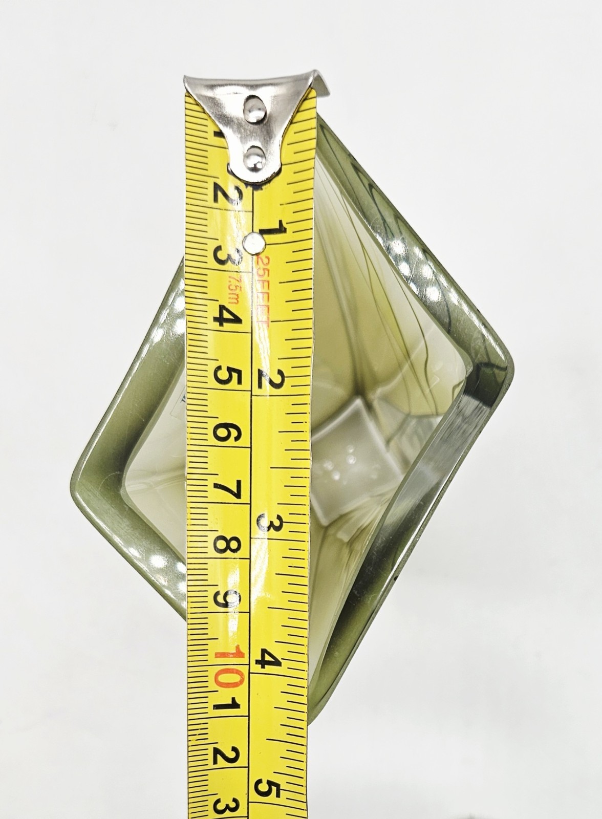 Badash Evergreen 8-inch European Mouth Blown Hand Decorated Square Crystal Vase