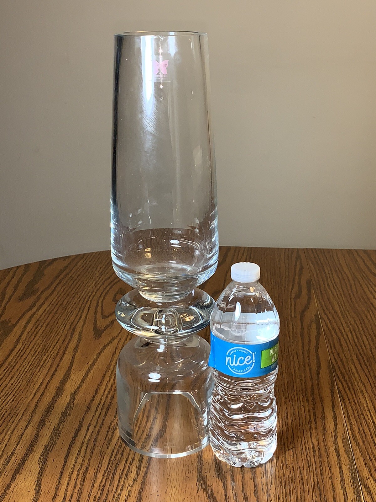 Signed Waterford Marquis Crystal Clear Tango Vase 16″ Tall, Heavy Elegant