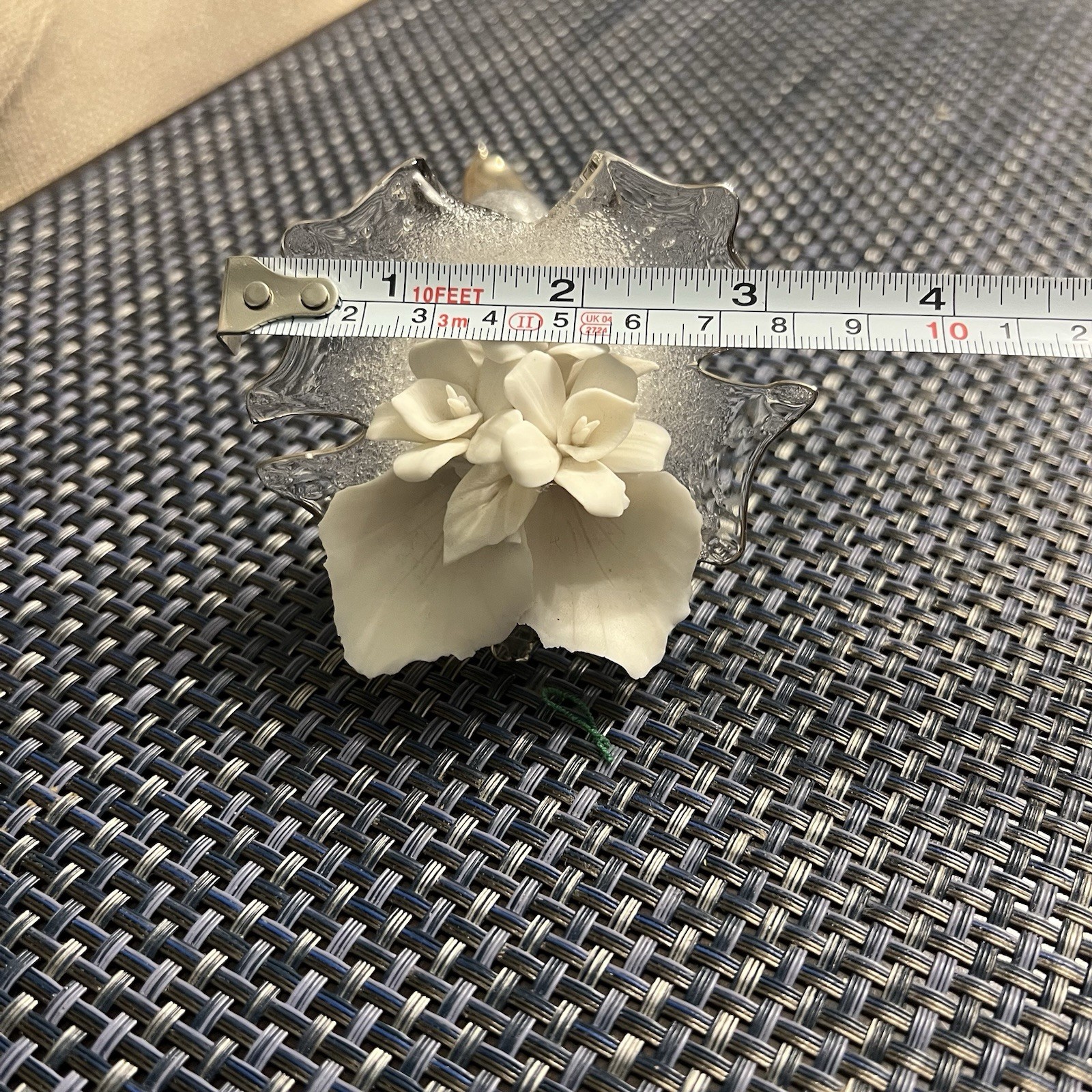 Small Handcrafted Porcelain Floral Art Glass Via Veneto Made In Italy 5″X3″