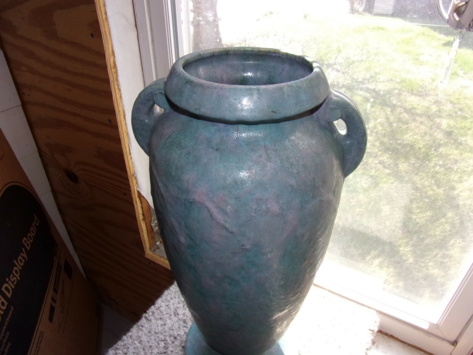 MONSTER GLOPPY ROSEVILLE CARNELIAN POTTERY VASE ARTS AND CRAFTS 340 18 INCH