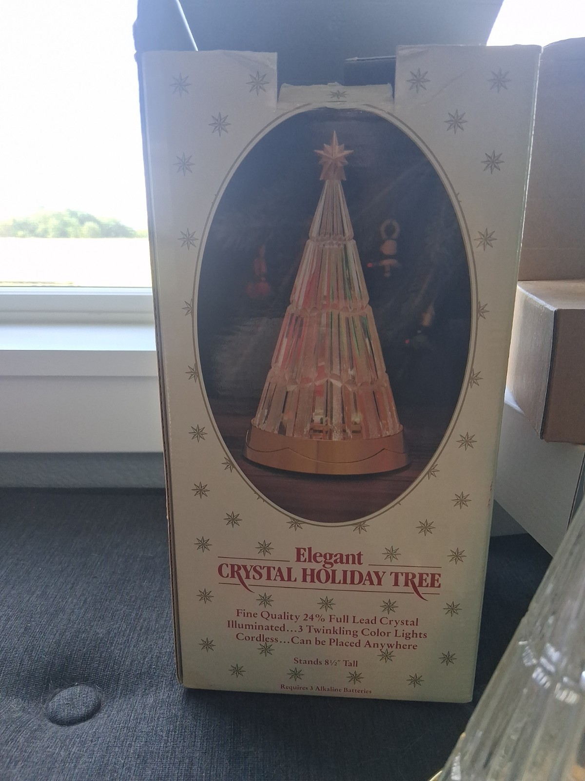 Vintage Crystal Holiday Tree Twinkling Colored Changing Lights Musical