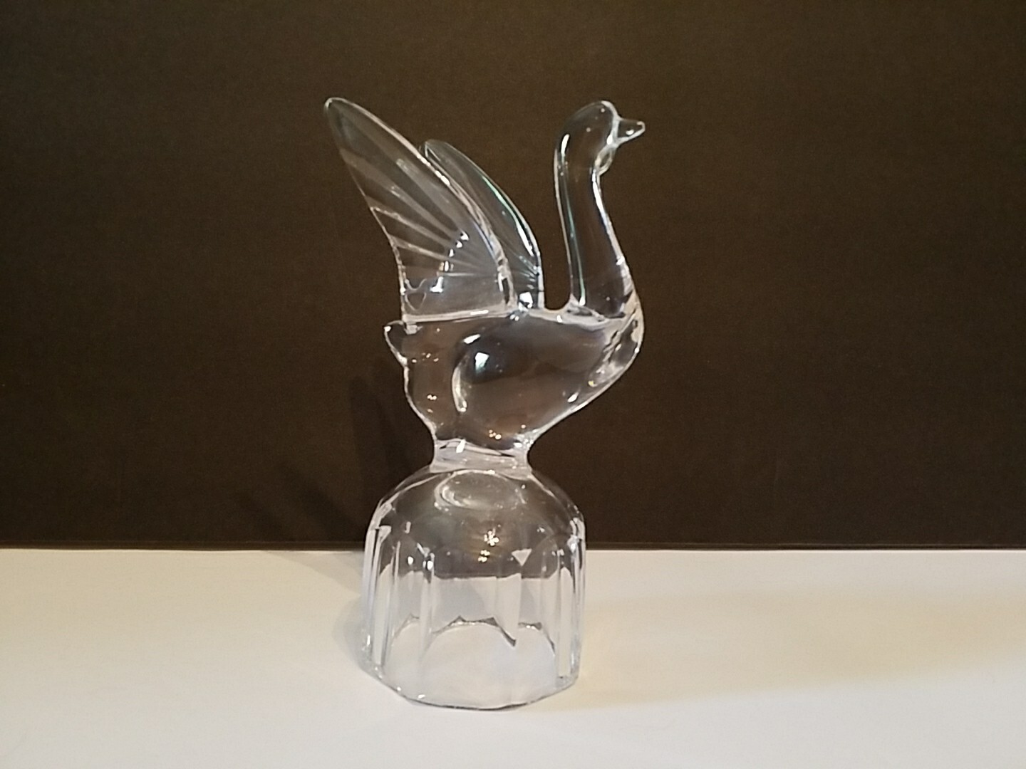 Russian Crystal Glass Flying Swan Pedestal Cup Soviet USSR – LR2