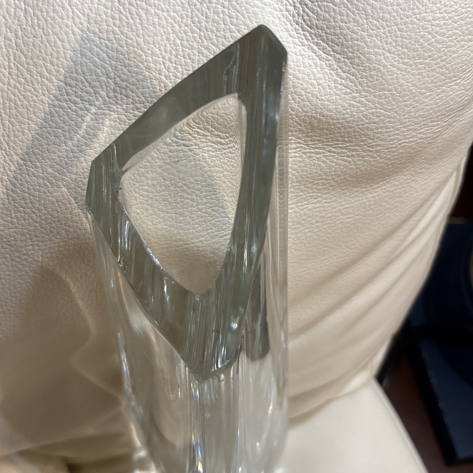 Baccarat France Cut Crystal Vase Large 12.5” Signed 5.5 Lbs Vintage