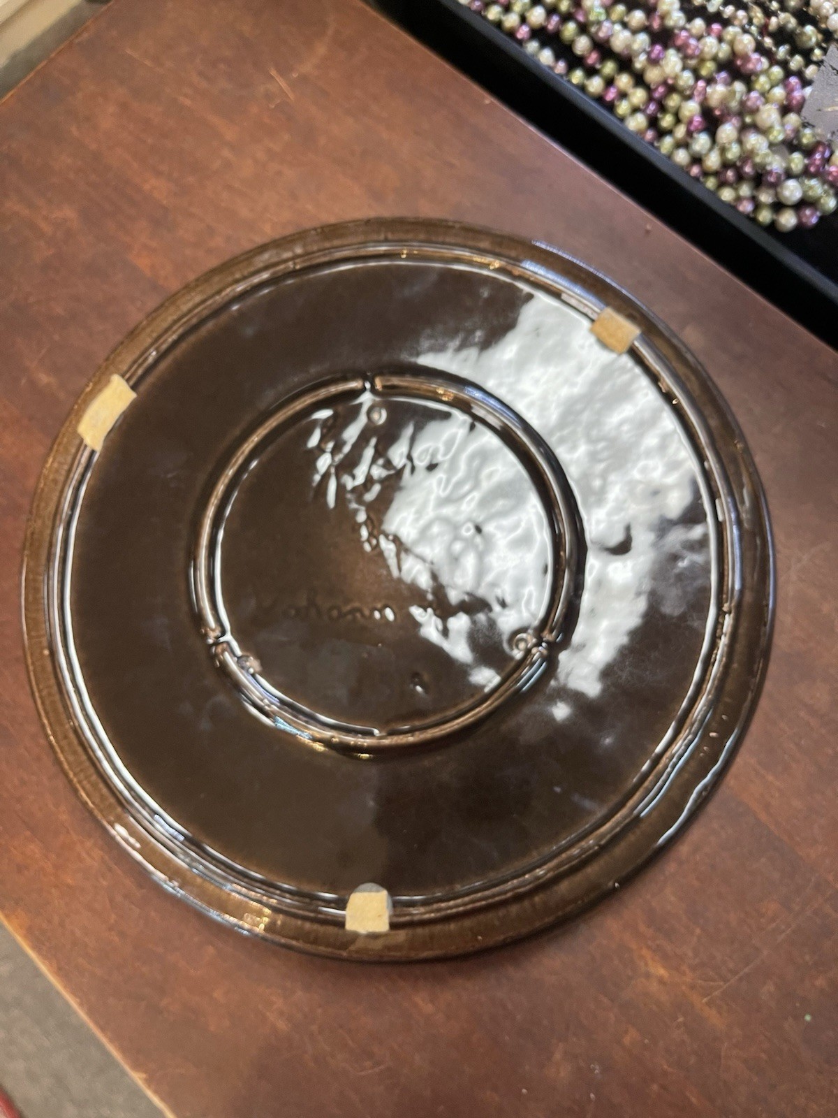 Ceramic Ashtray George Kitchel Vintage MCM Vohann of California 9.5”