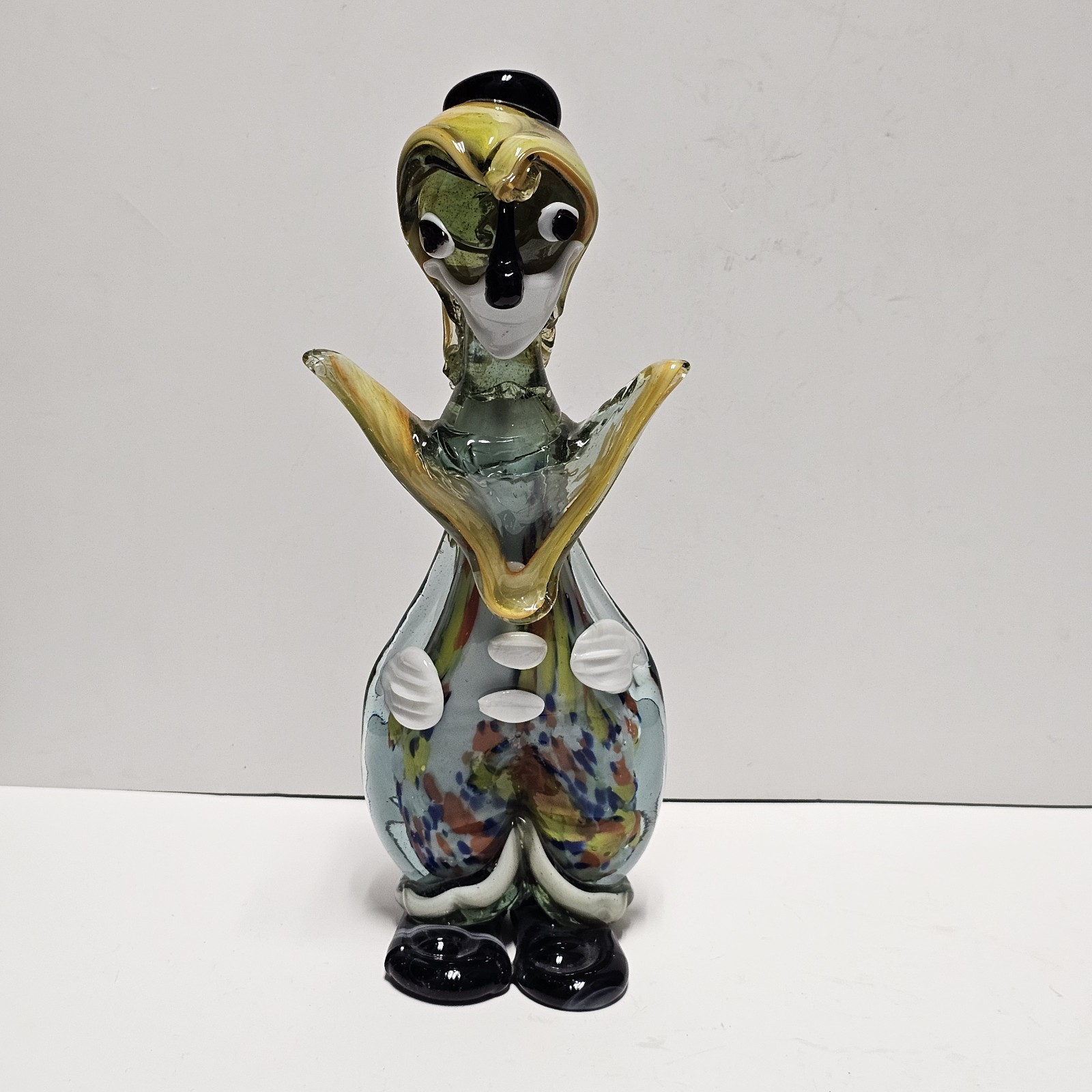 Vintage Murano Circus Clown Hand Blown Art Glass Figurine Sculpture 13″ Tall