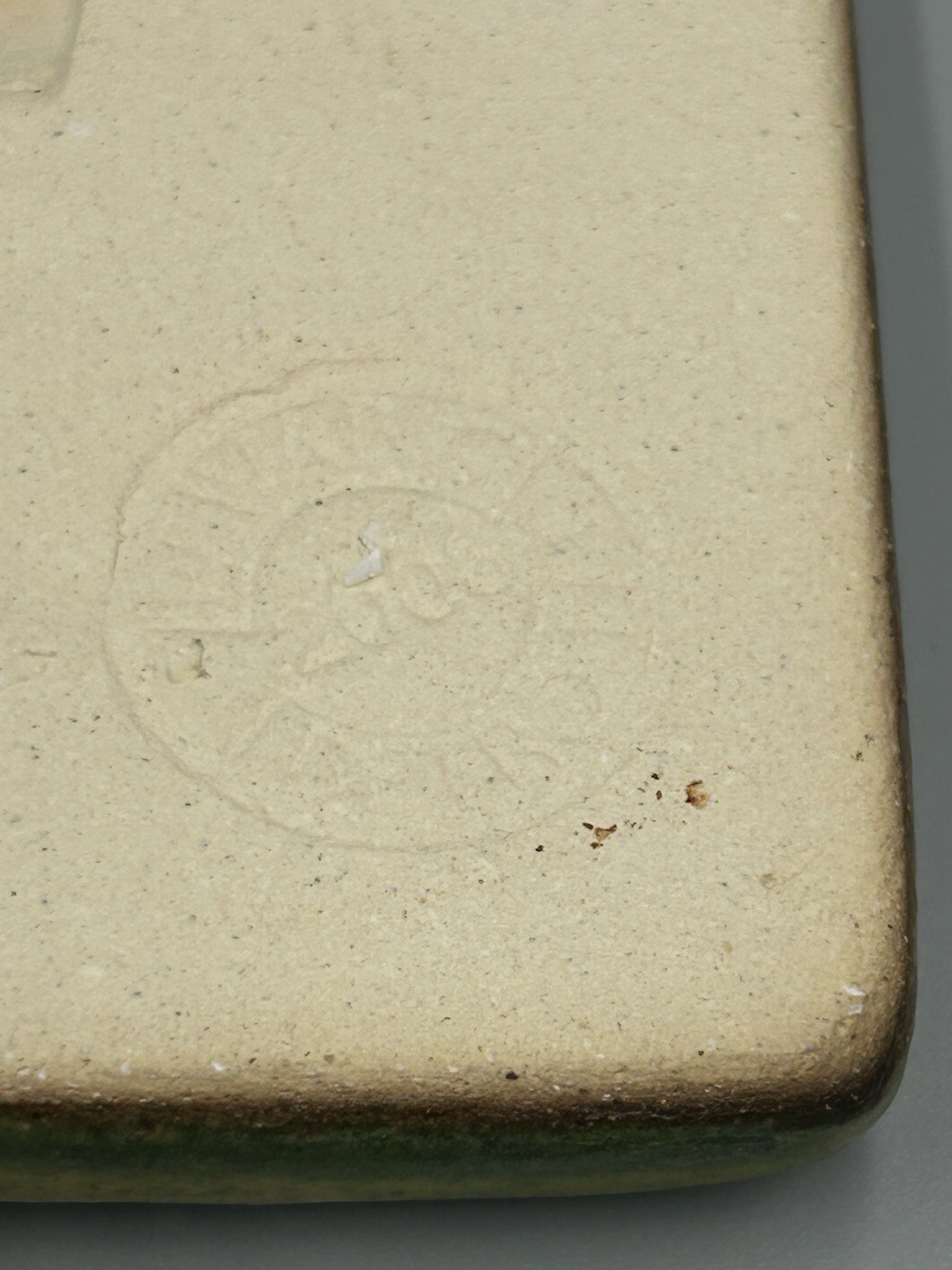Pewabic Pottery Matte Green Swirl Snowflake Leaf Tree Square Tile Set of 4 READ