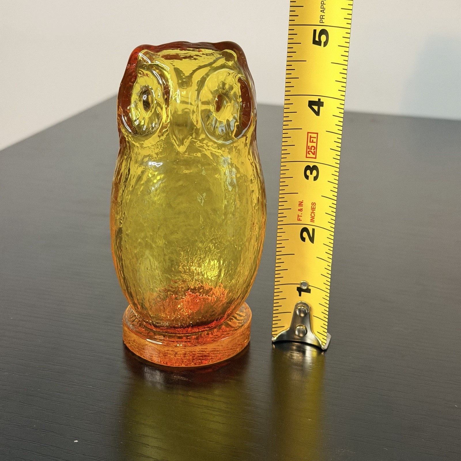 Vintage Pilgrim Glass Amberine Owl Figurine – 1970s – Glass Art – Mold Blown