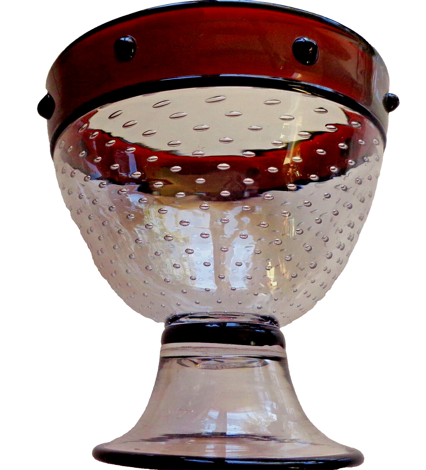 ANTIQUE SAINT-LOUIS ART DECO GLASS SIGNED FOOTD BOWL PAUL NICHOLAS C193Os FRANCE