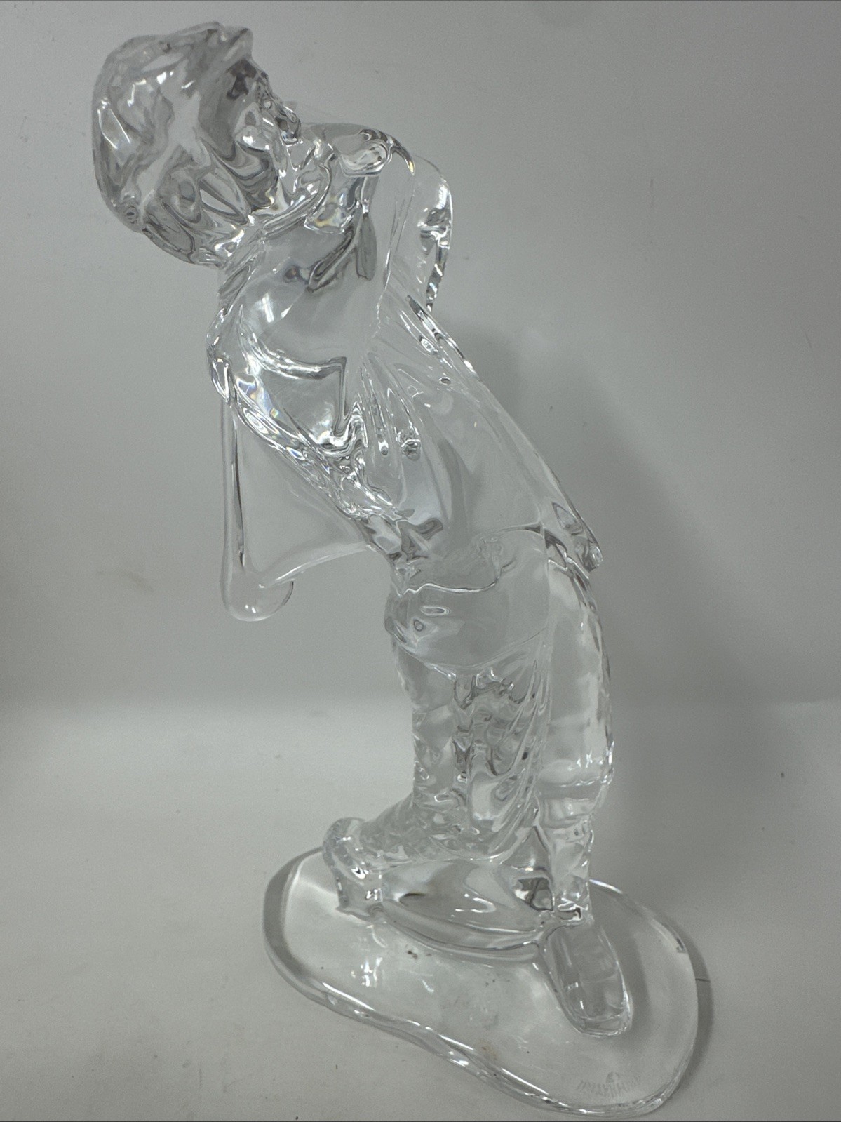 Vintage Waterford Crystal Male Golfer In Full Swing 6.5in