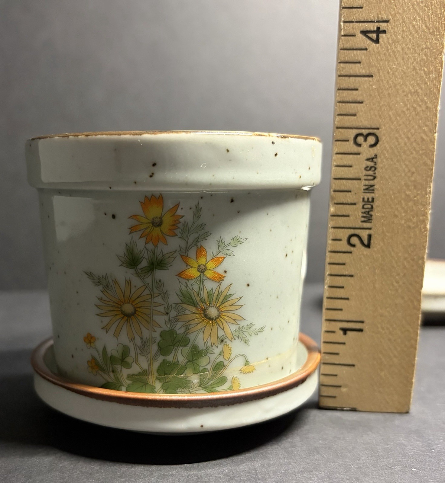 Vintage Takahashi Speckled Stoneware Flower Pot Planters Japan San Francisco