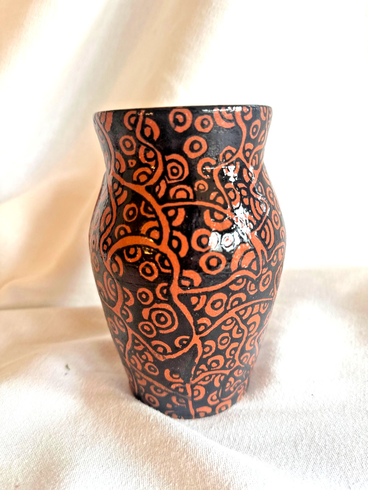 The Green-Eyed Monster – Handmade Ceramic Face Vessel, One of a Kind Art Pottery
