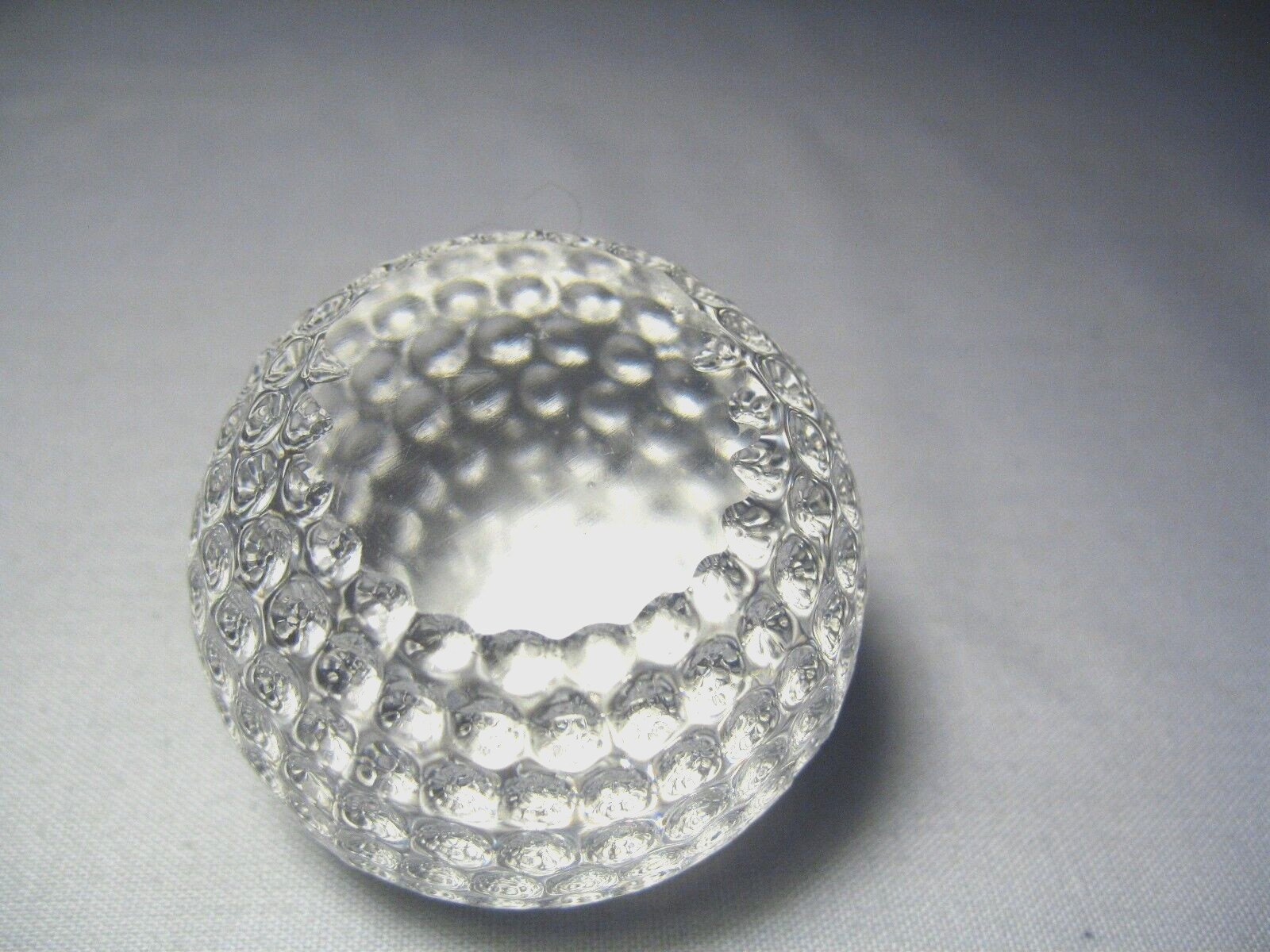 Solid Clear Glass Dimpled Golf Ball Paperweight– 2.5 in.