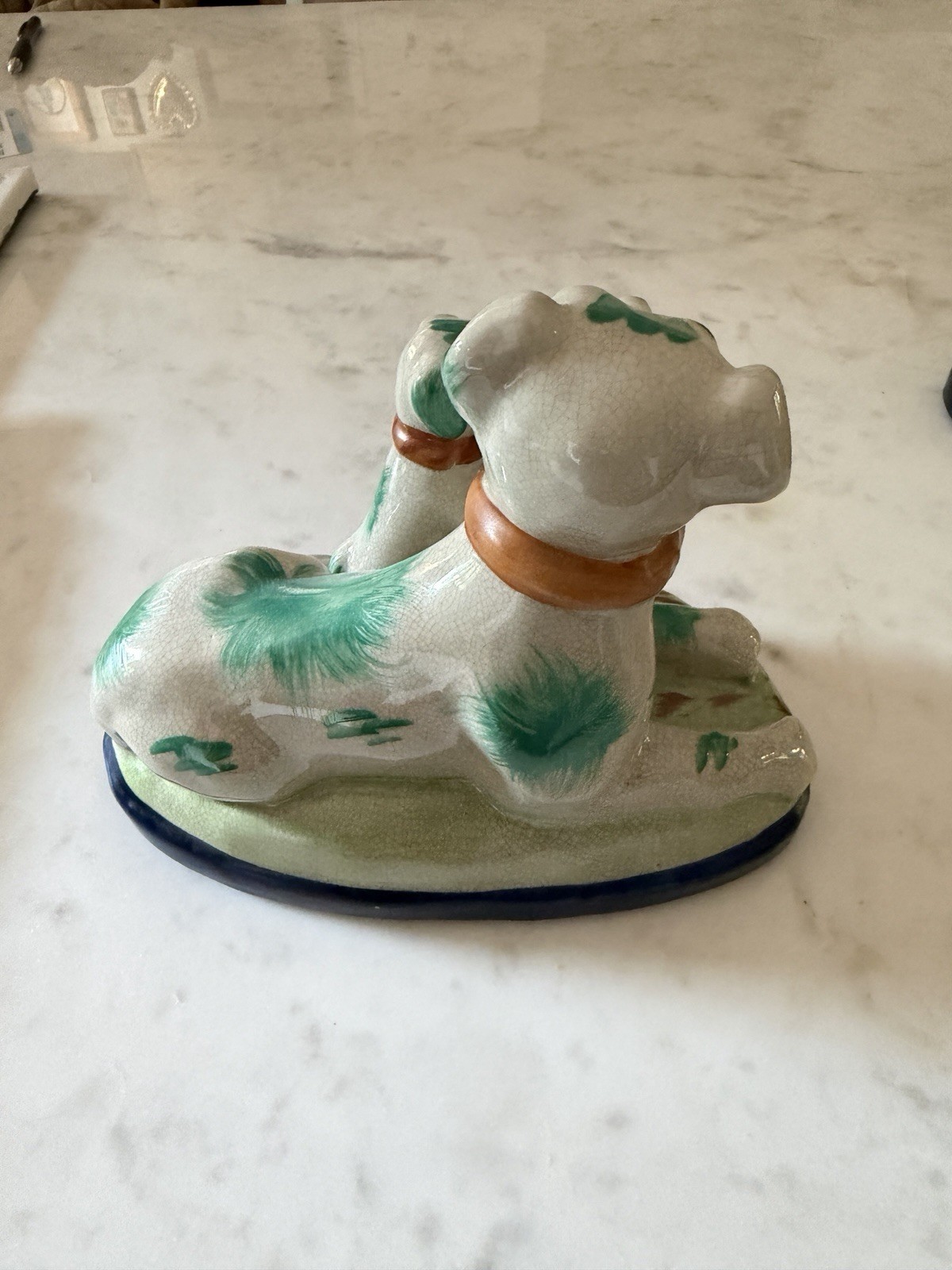 Antique 19th Century Staffordshire Spaniel & Pup.