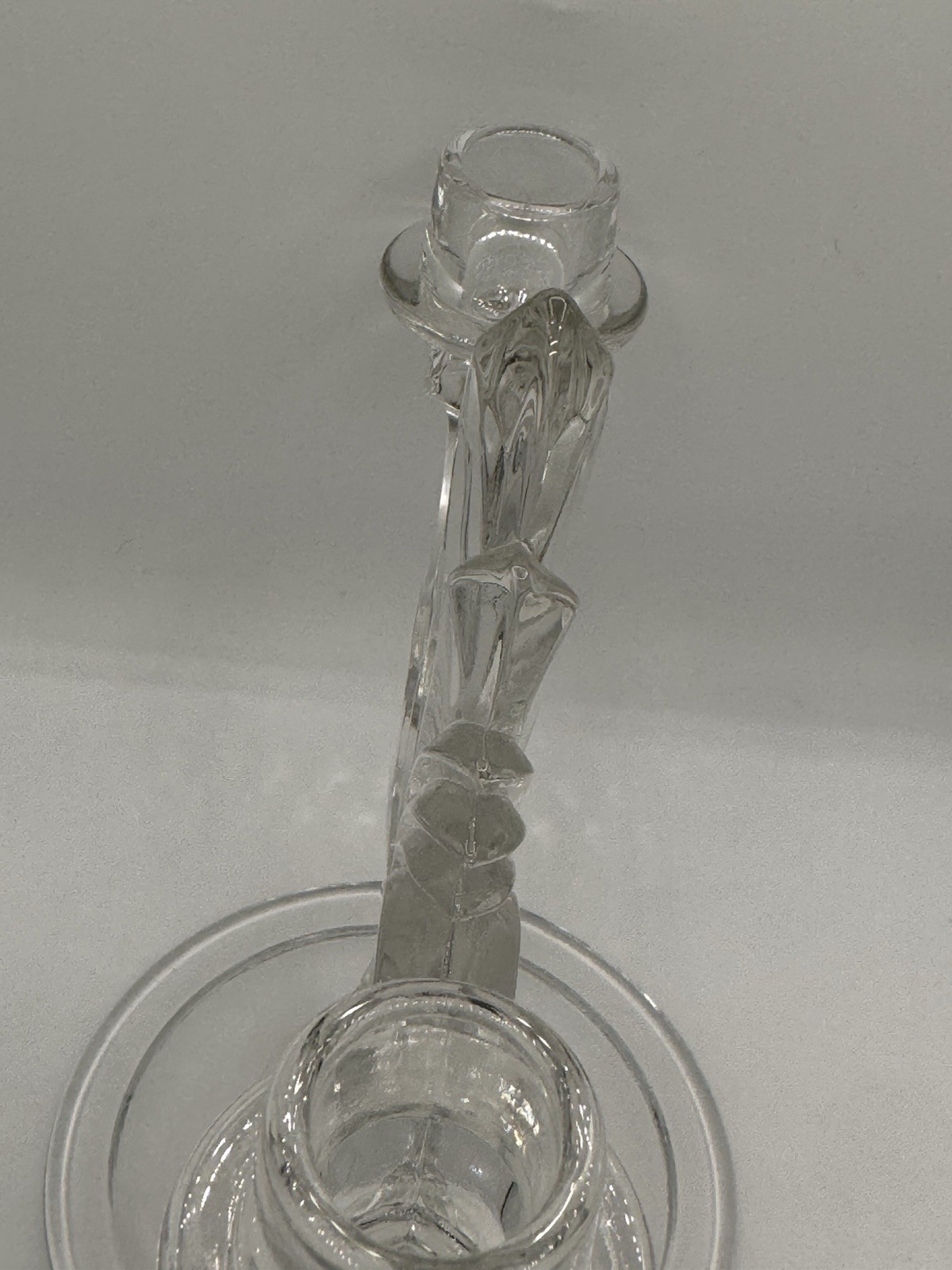 Fostoria Double Arm Crystal Candelabra with Bobeches & Prisms – Art Deco VTG