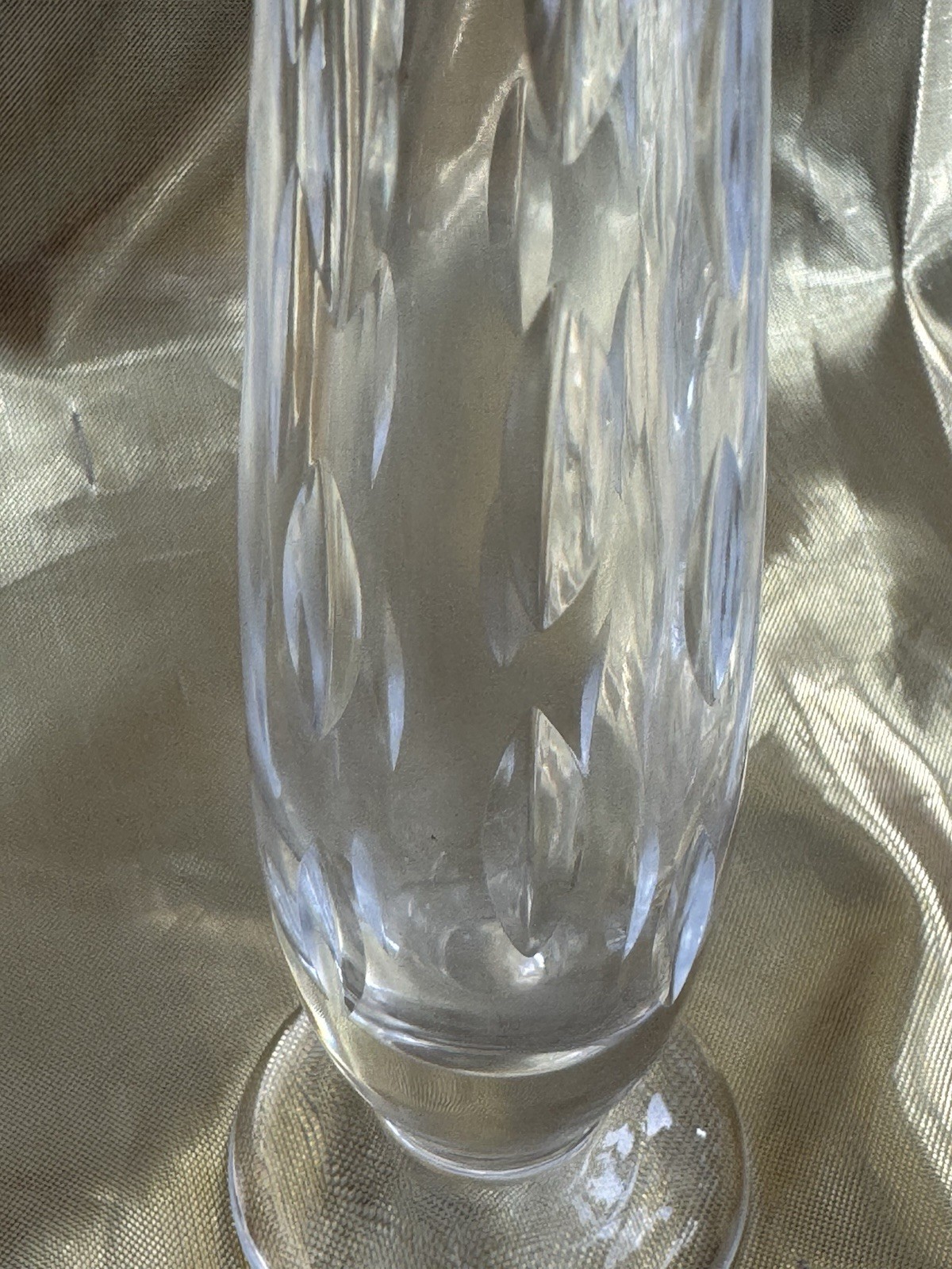 Waterford Crystal Bud Vases LOT 2 ENIS & TRAMORE Patterns 7” 9.25” Signed