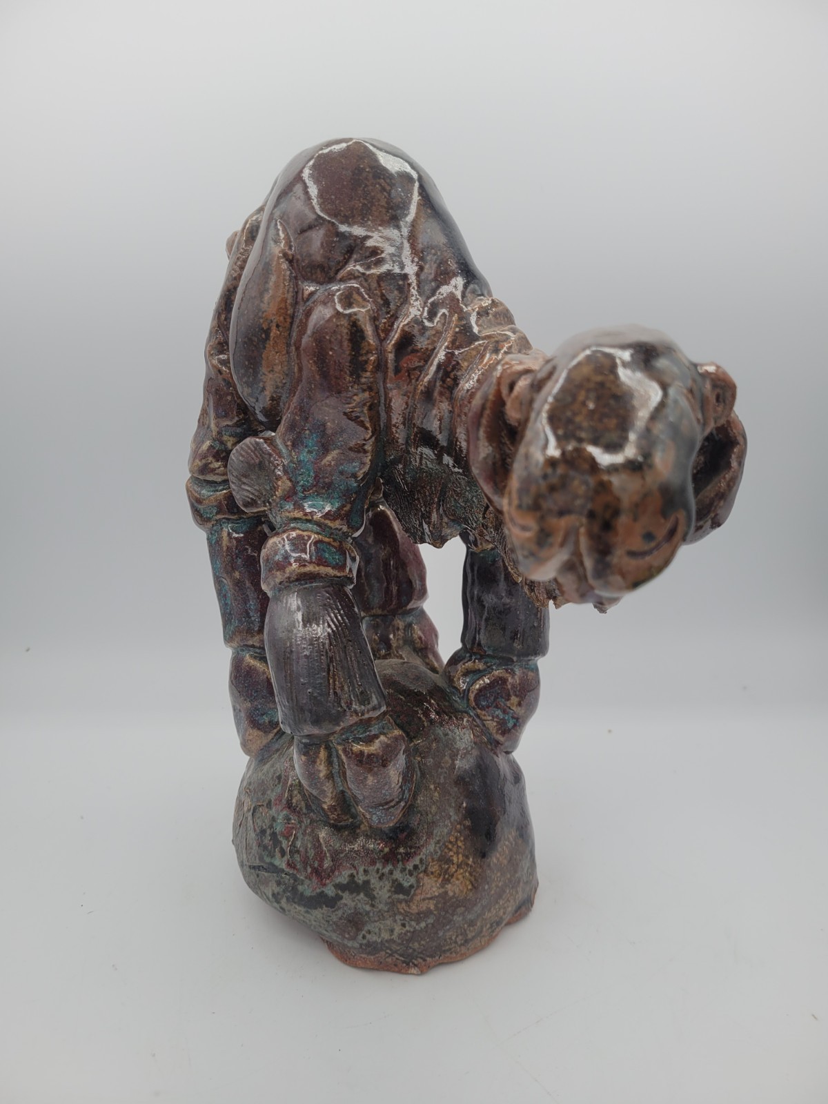 Vintage Signed Redware Brutalist Stylized Camel Sculpture Figurine 10.5″
