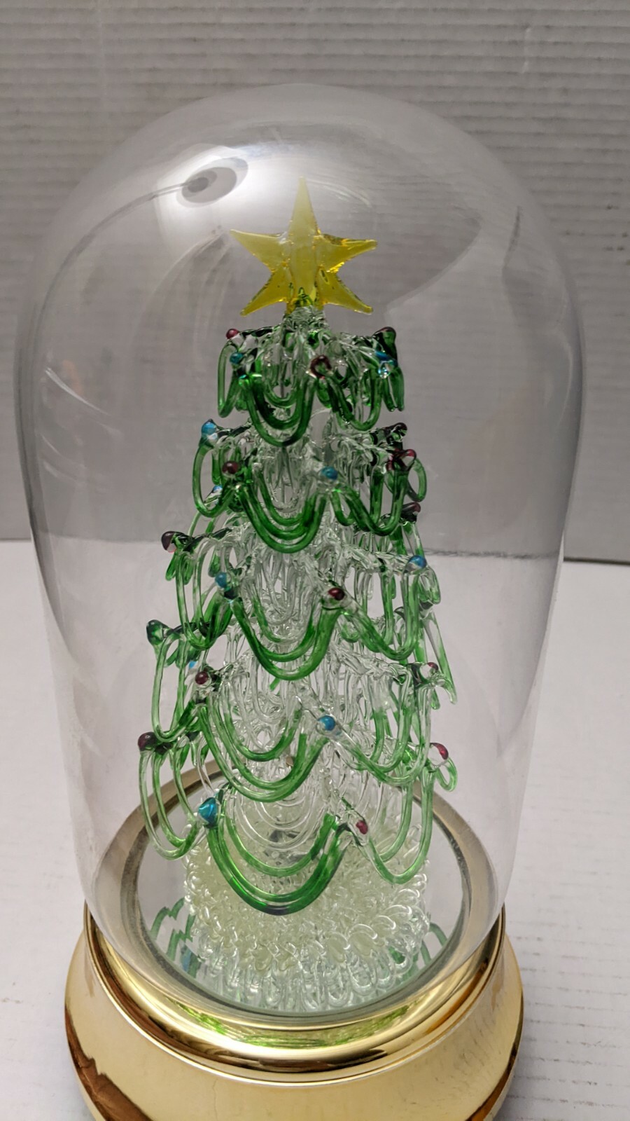 Vintage Glass Christmas Tree Night Light Plays White Christmas