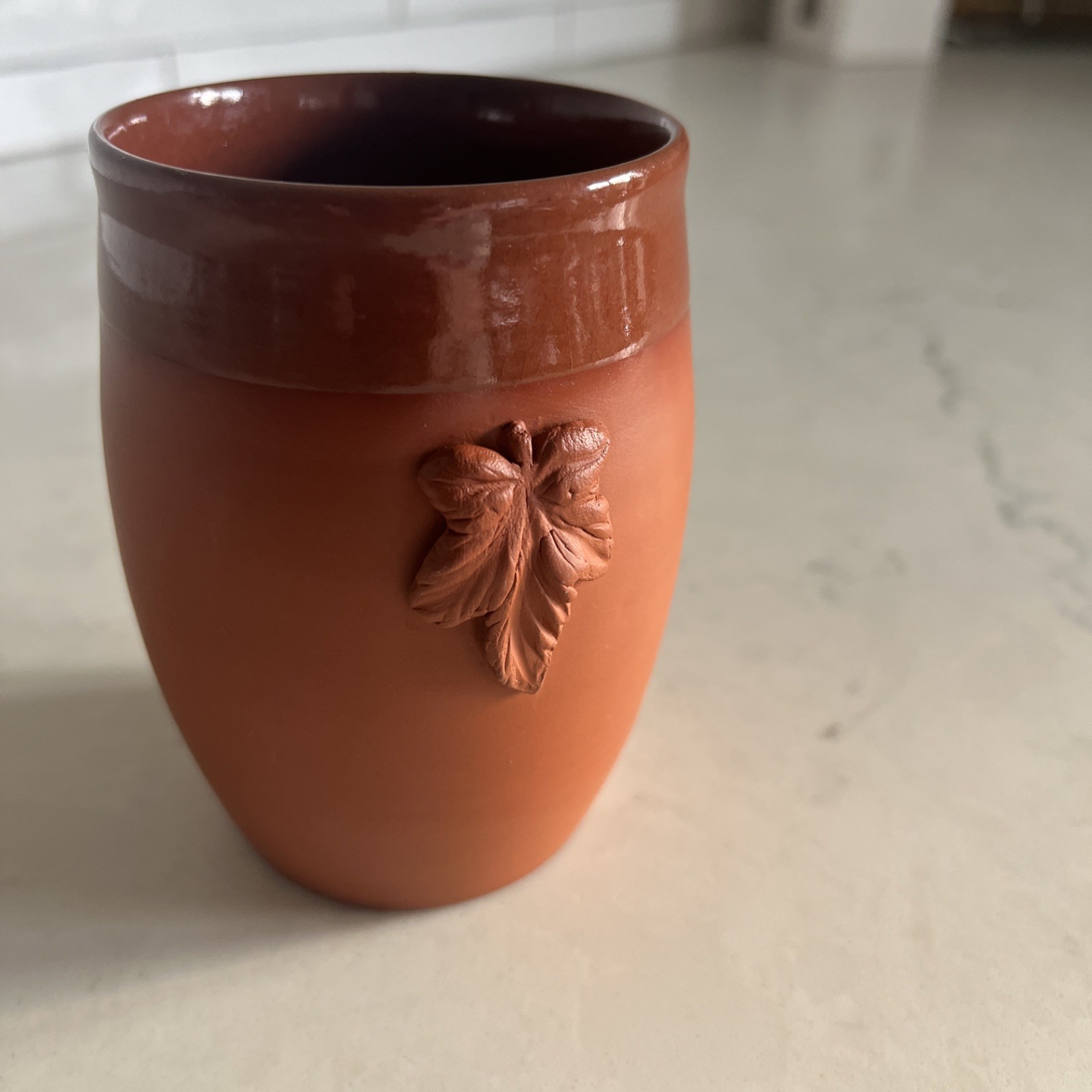 B Taylor Wine cup – leaf motif Jar Pottery
