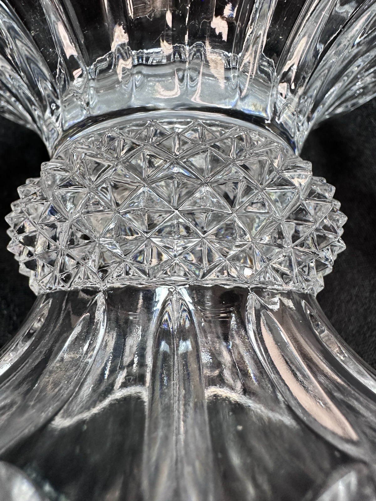 Vntg Shannon Godinger Lead Crystal Glass Basket With Handle