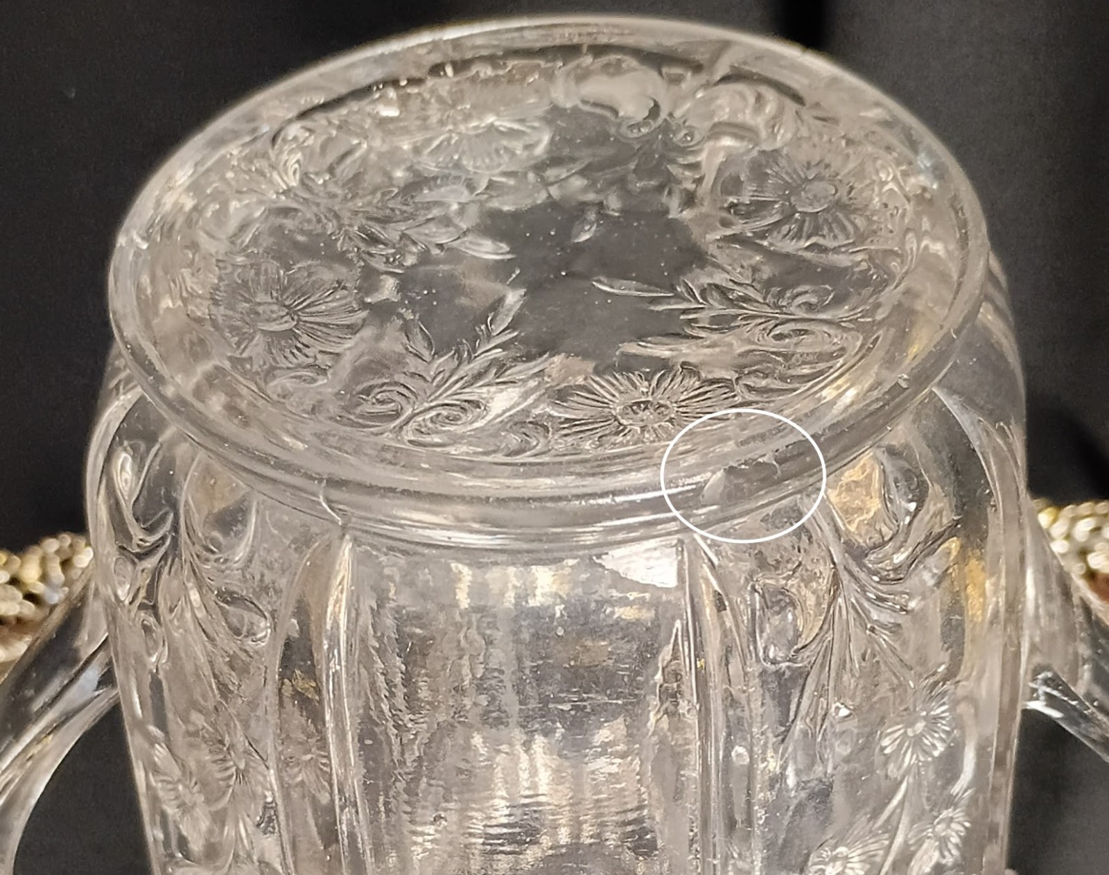 Antique 2-Handled PANELED HEATHER Tall Celery/Sawtooth Vase Indiana Glass