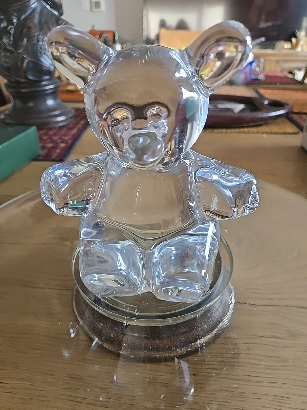 Daum France Crystal Art Glass Figurine Sculpture 6″ LARGE TEDDY BEAR Heavy 4.3lb