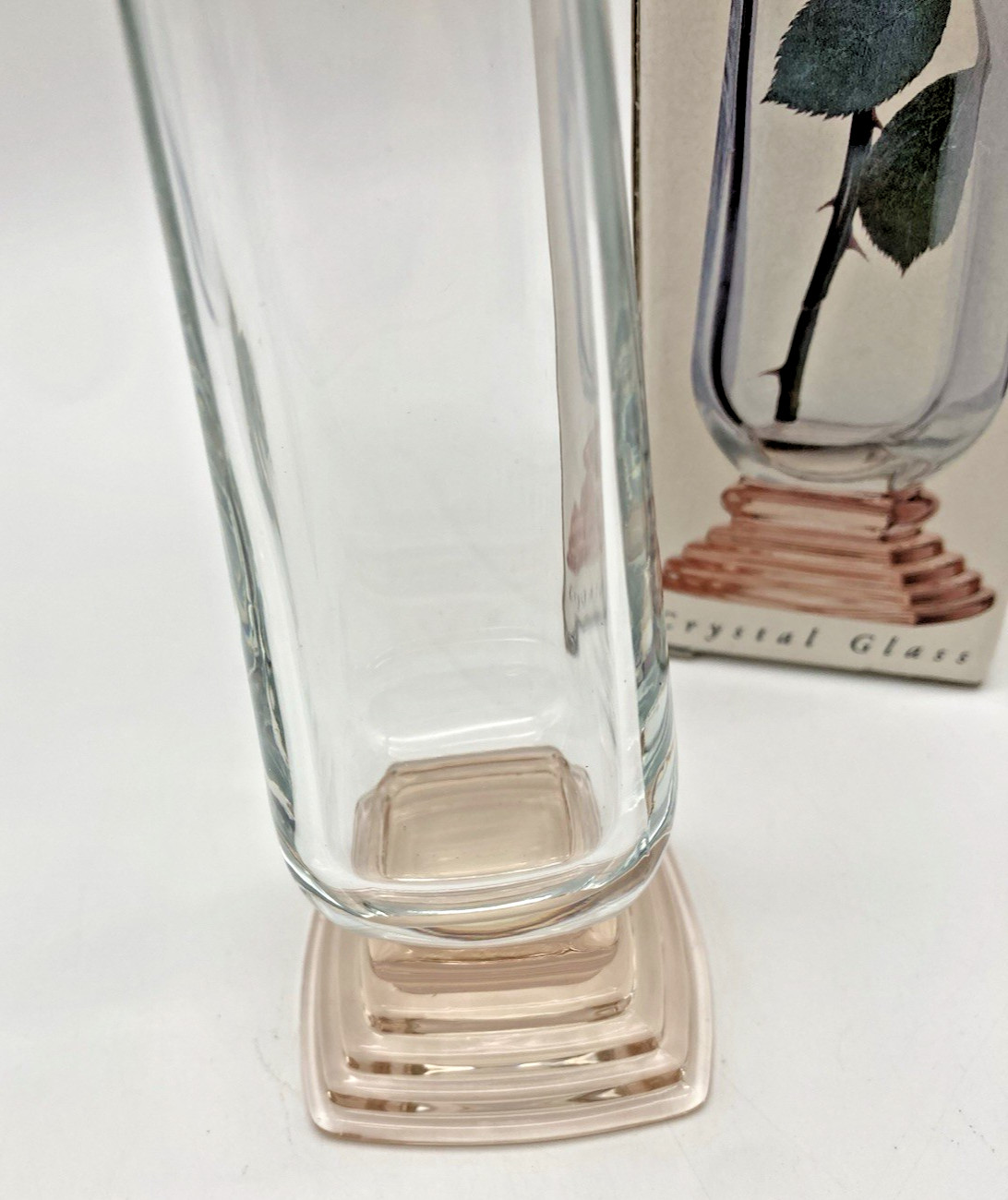 Vintage Delicate Blush Italian Classic Bormioli Rocco Quality Crystal Bud Vase