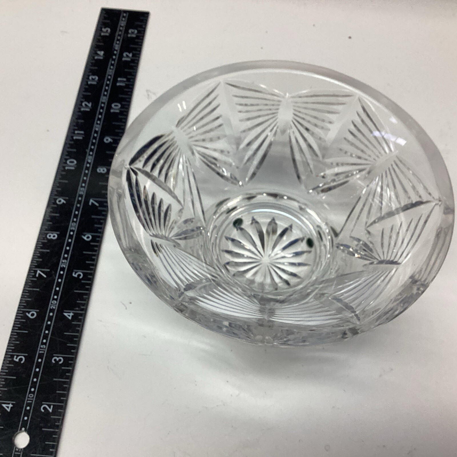 Crystal Waterford Candy Dish Bowl Glass Cut Footed Pedestal Butterfly Cut Neat