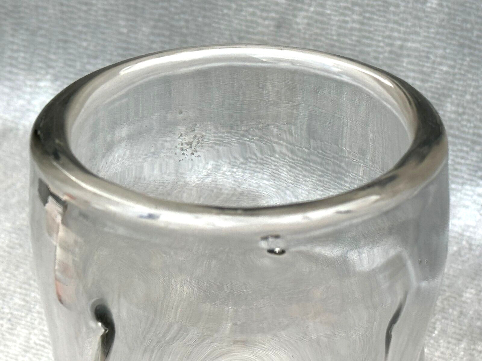 EXOTIC MID CENTURY HEAVY CLEAR ART GLASS VASE CURVED BENT DIMPLED DEPRESSIONS
