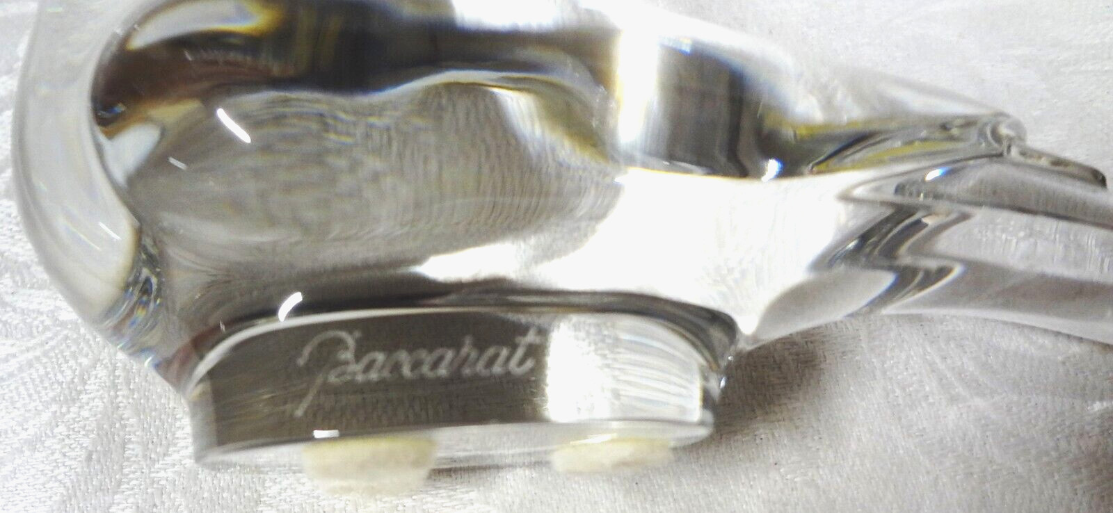 Signed BACCARAT crystal TURTLE DOVE figurine SCULPTURE paperweight – MINT!
