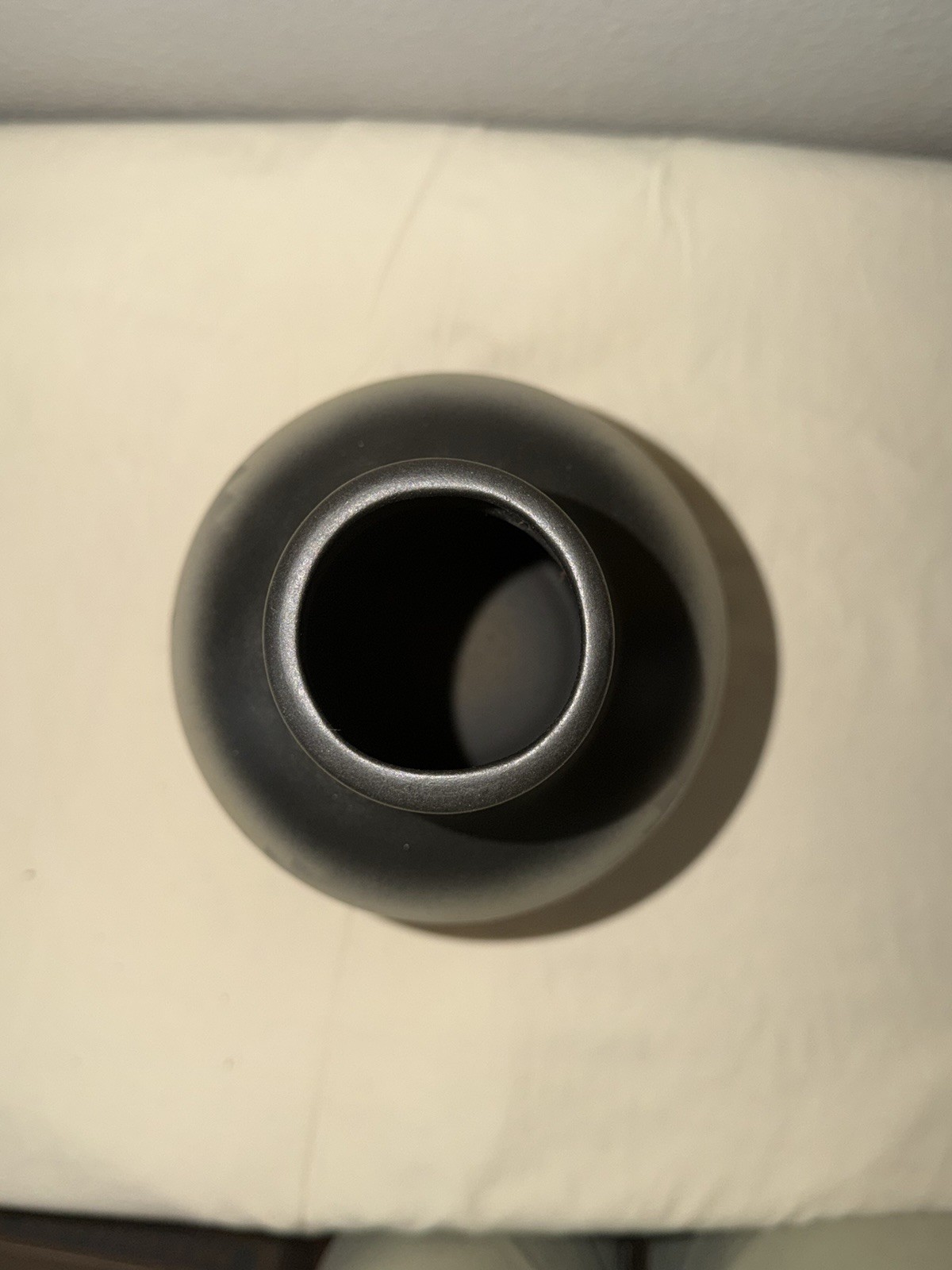 Hand Painted Signed Ceramic Vase Horse Silhouette Black Gray White Matte