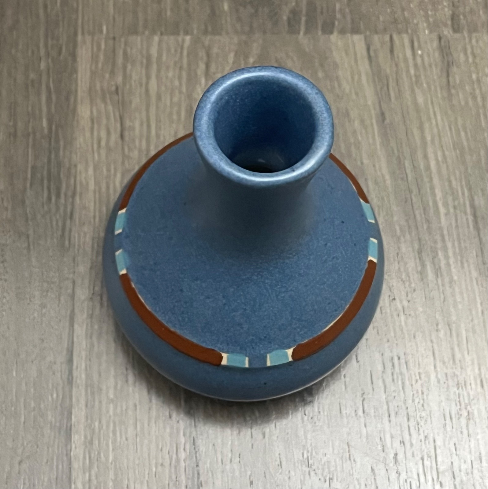 Dansk Mesa Sky Blue Bud Vase Southwest Design Made In Portugal Approx 5” H