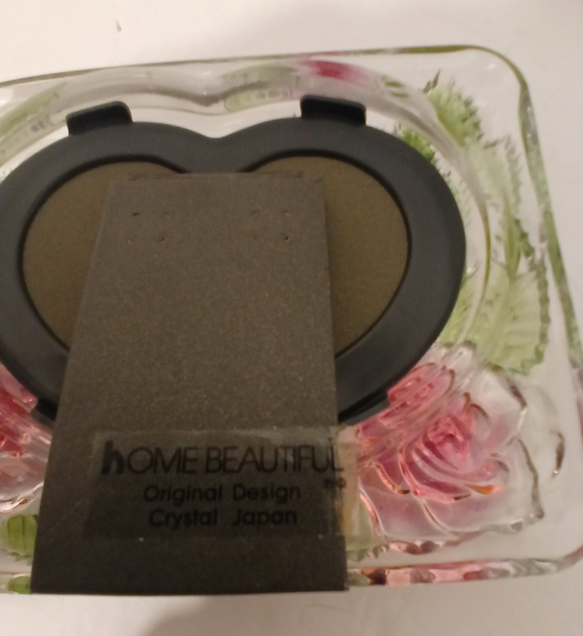 4X3 Heart Wedding Floral Pink Rose Green Crystal Picture Photo Frame Tabletop