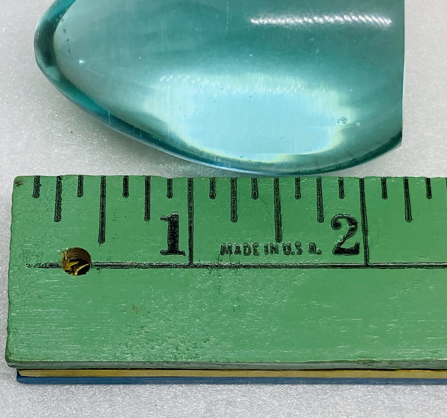 Rare Crystal Glass Egg Paperweight Blue Tint Free Standing Slight Tilt Decor 16