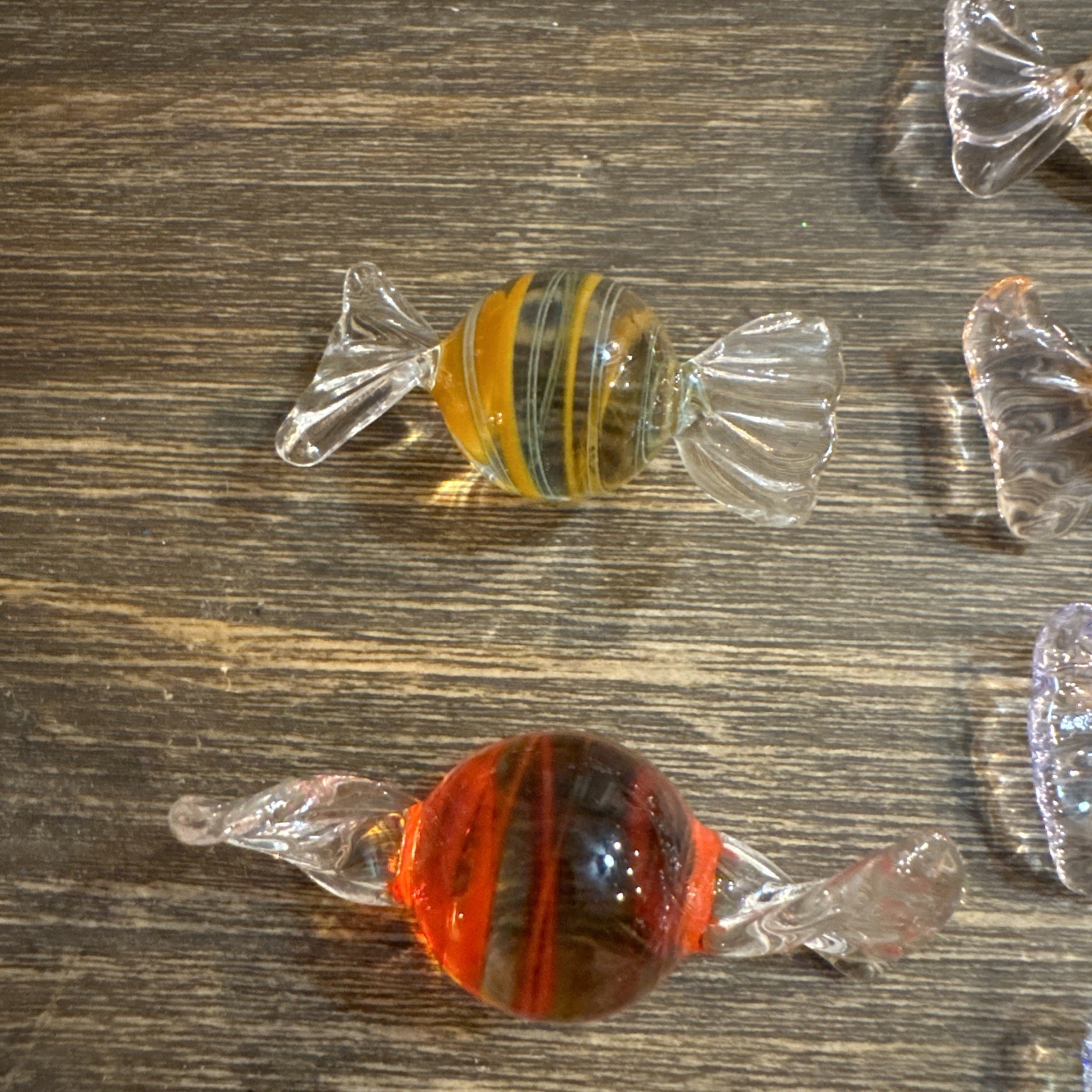 Art Glass Hand Blown Colorful Twist Decorative Candies LotOf 12 Smooth Quality