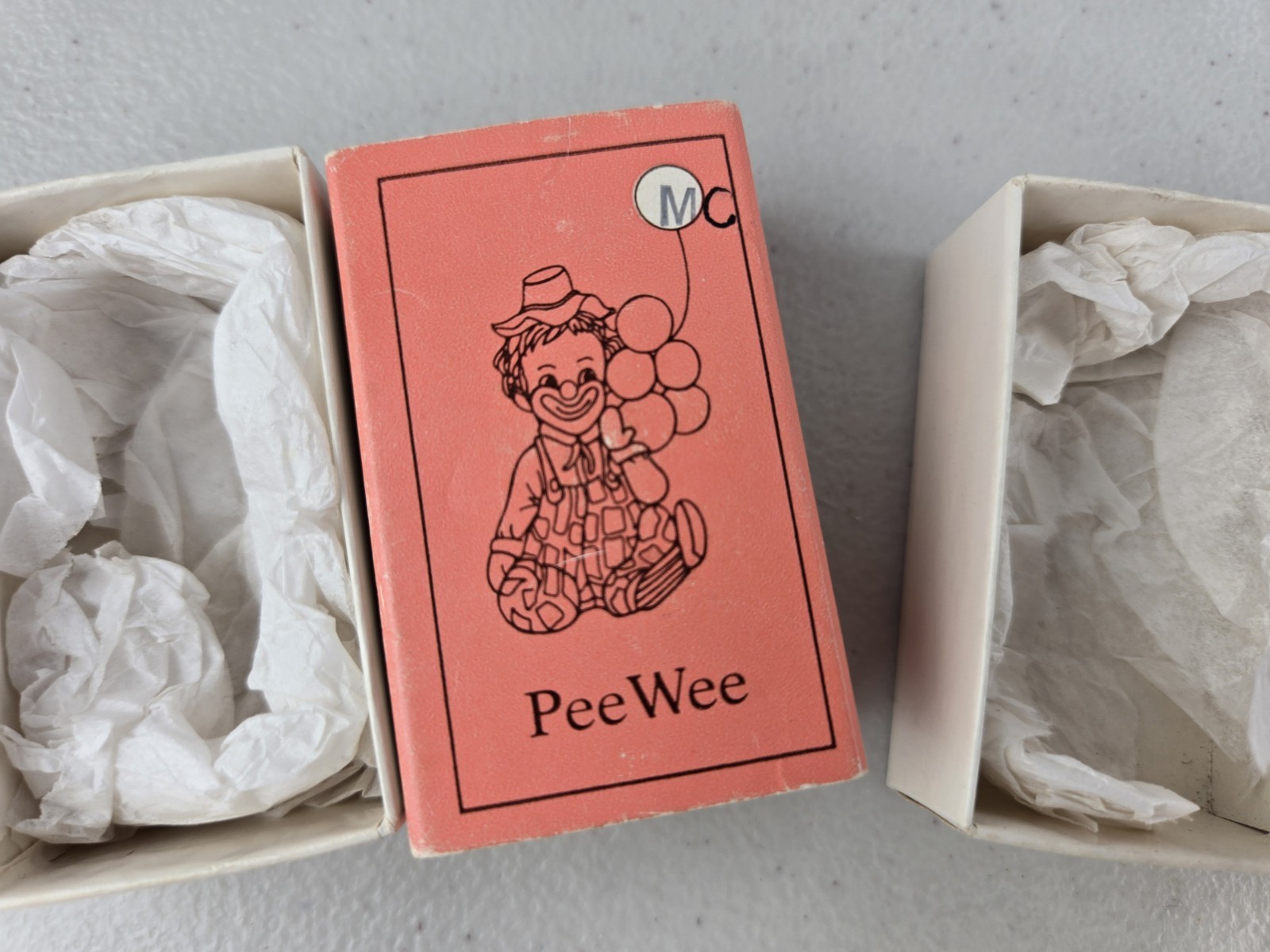 VTG NEW-Mosser Glass – Peewee YELLOW-Glass Clown Jiggs Lyle Glows Boxes 1.5”
