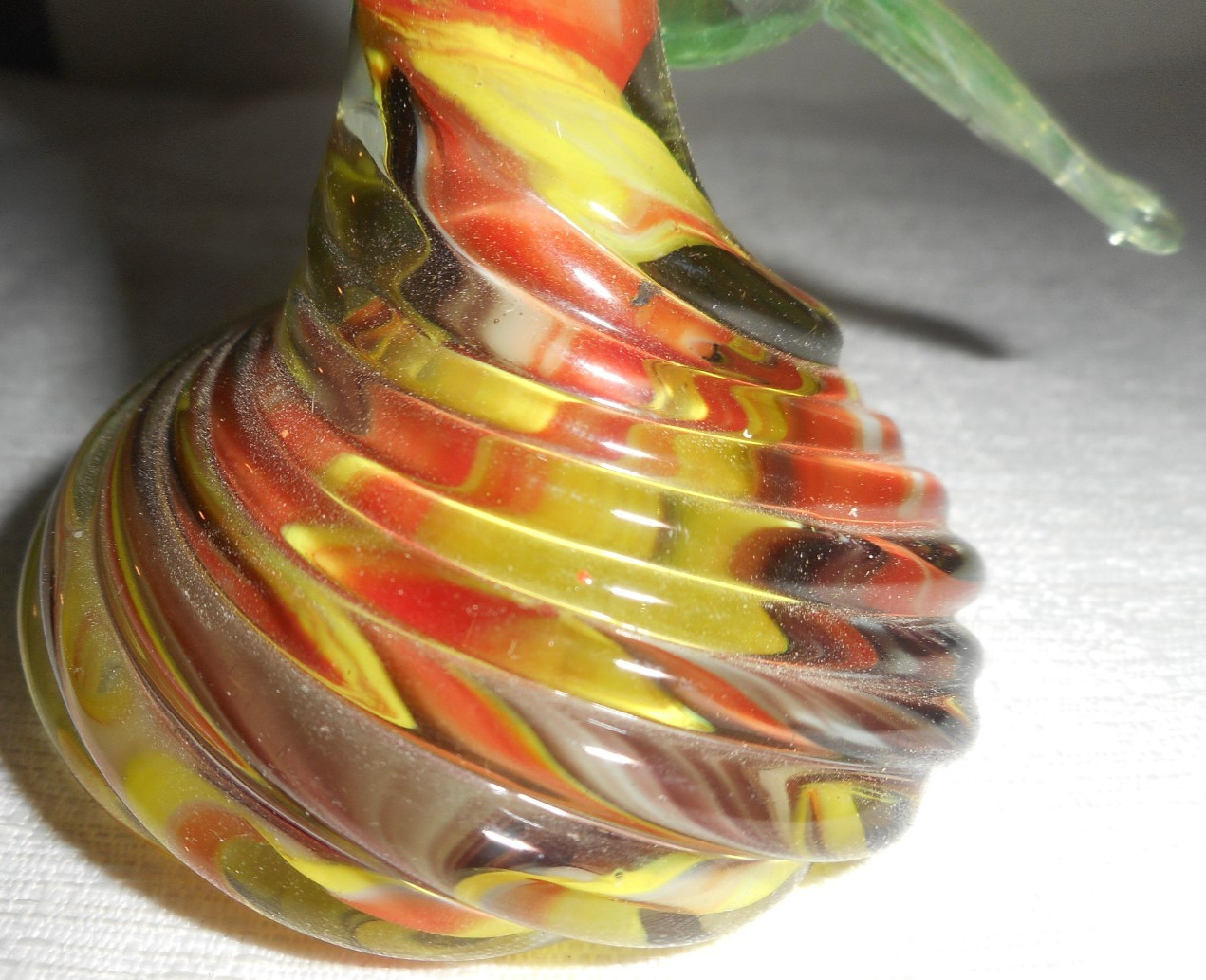 Murano Style Art Glass Hand-Blown Marlin/Swordfish 6 1/8″ Swirl Pedestal Base