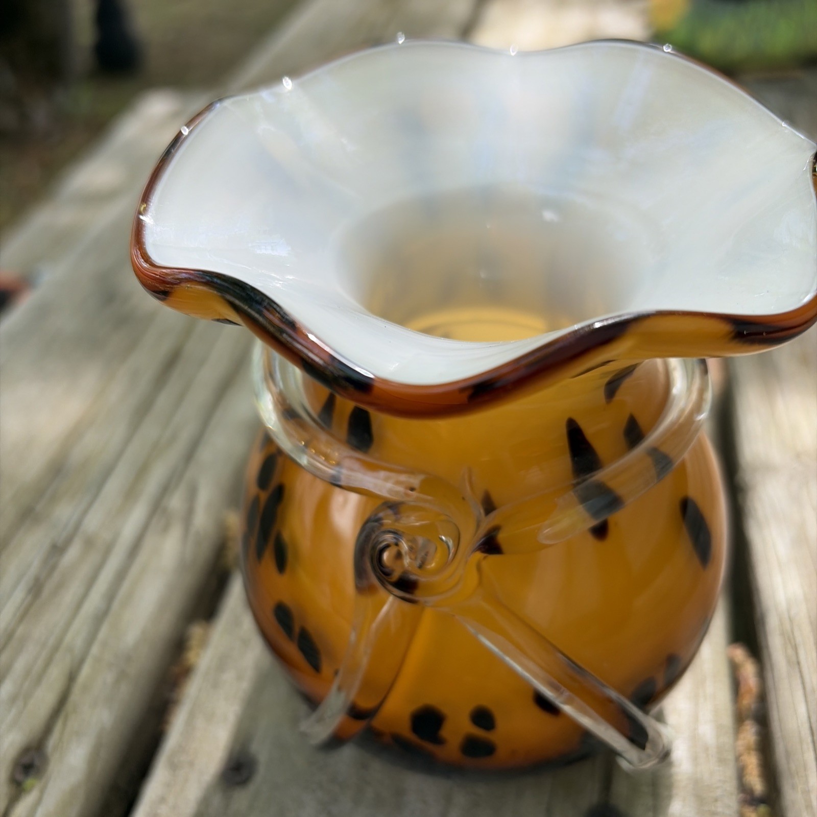 Beautiful Hand Blown Vase Tall By 4 1/2 Inches Wide