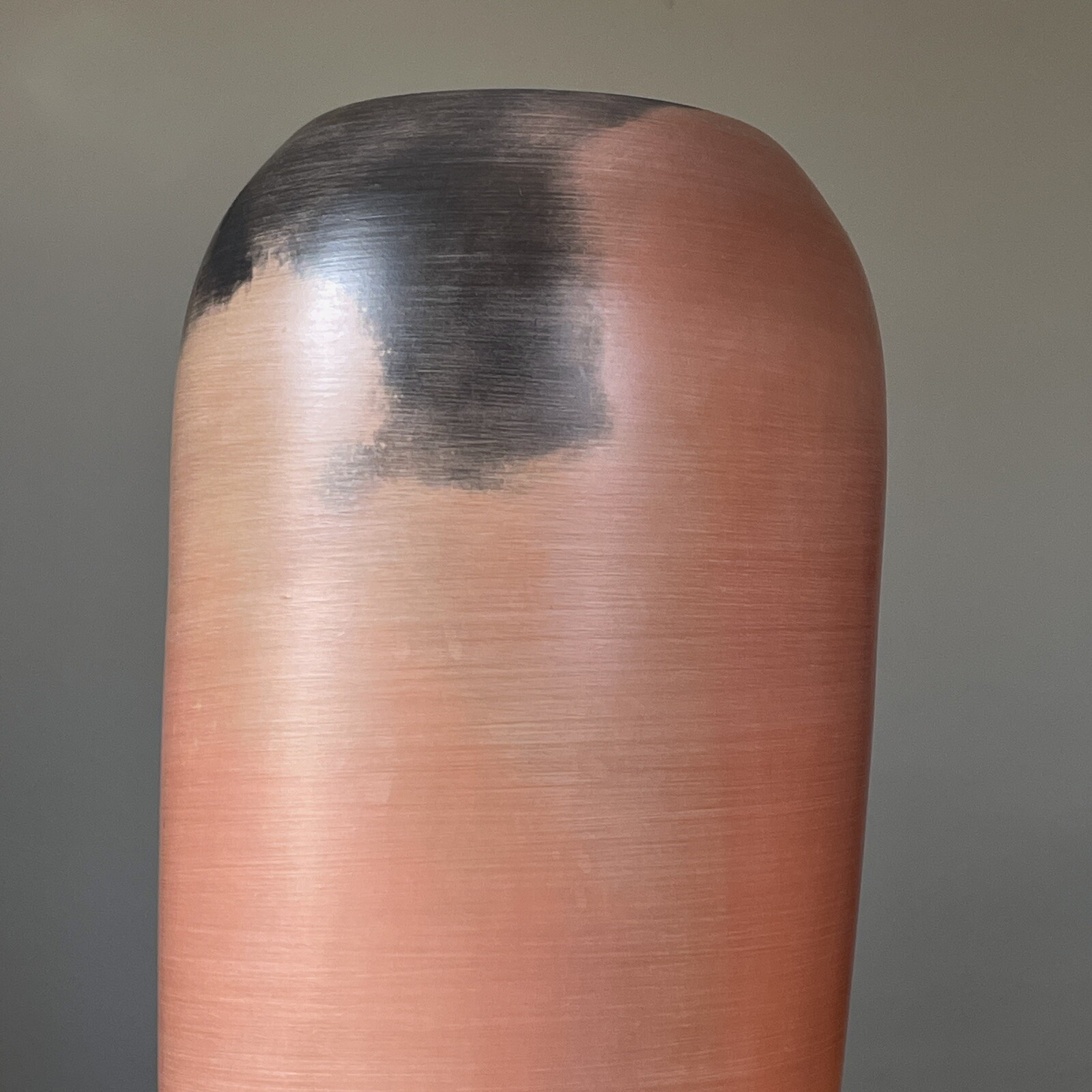 Albert Green (1914-1994) Pale Salmon Colored Porcelain Raku Vase (Signed)