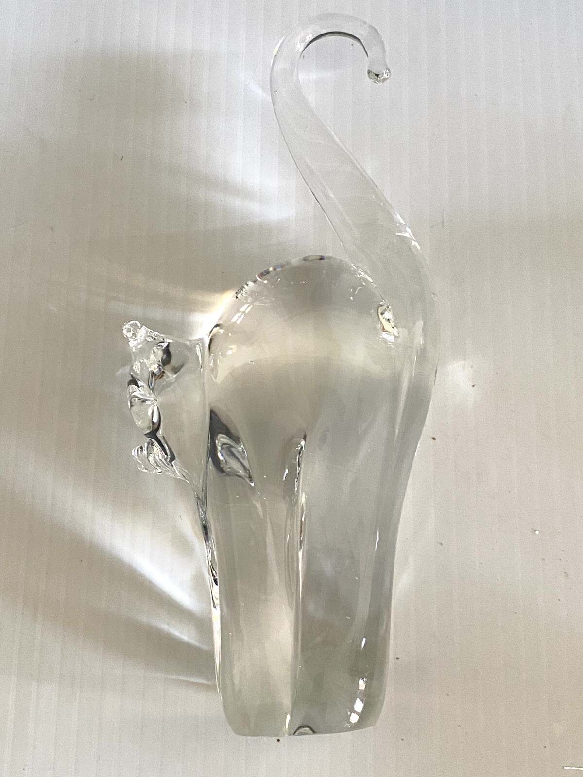 Cat Lead Crystal Figurine John Riekes Chalet Handcrafted Paperweight Vtg Flaw